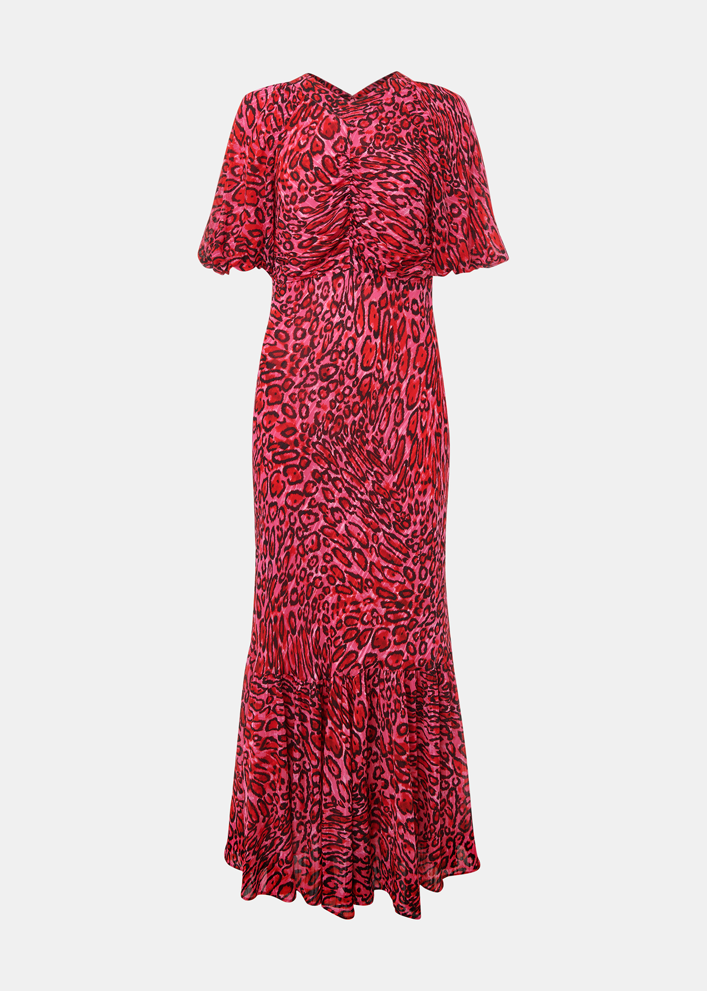 Whistles Women's Pink/Multi Waving Leopard Midi Dress Size 14