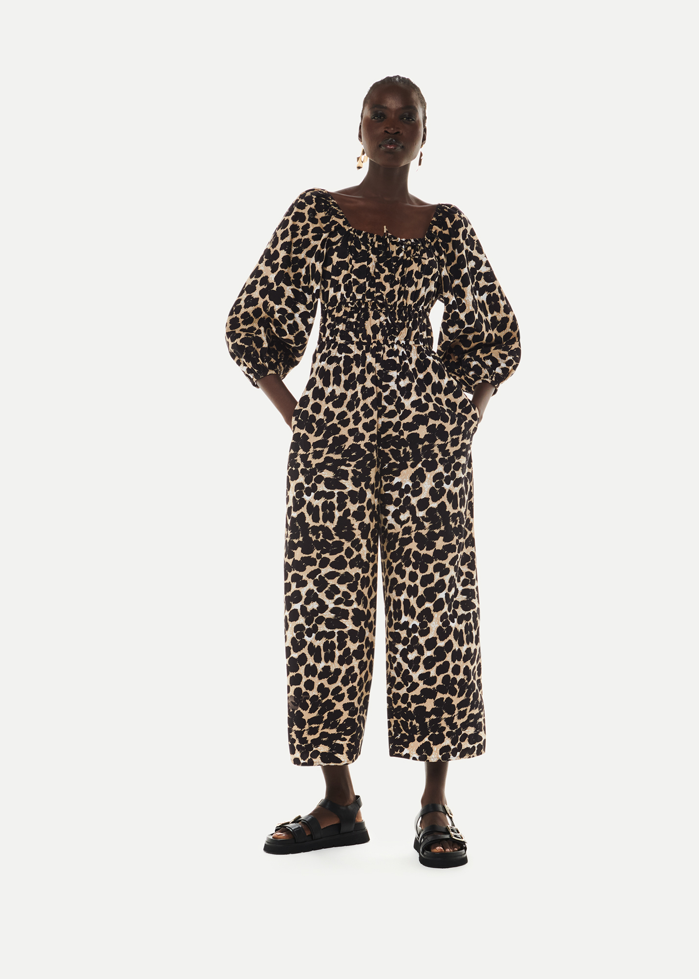 Whistles Women's Leopard Print Leopard Spot Jumpsuit Size 12