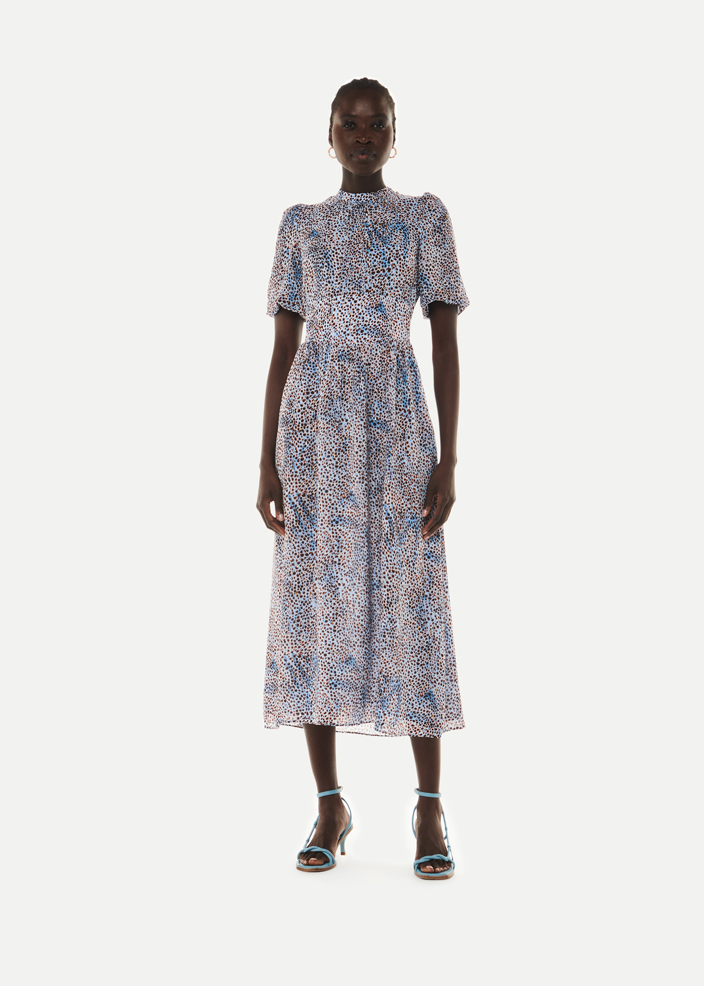 Whistles Women's Blue/Multi Ink Spot Blair Dress Size 8