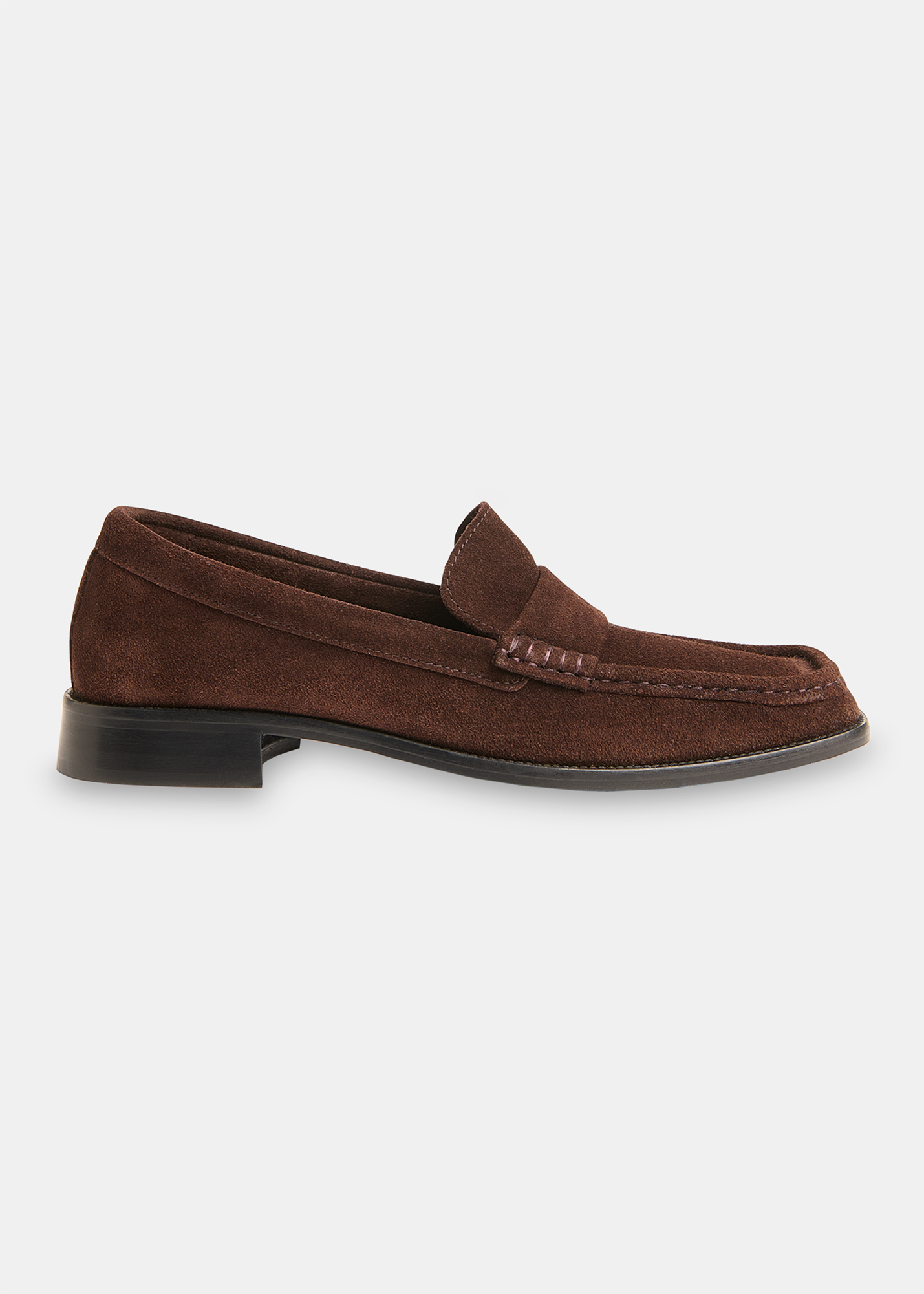 Whistles Women's Chocolate Mora Suede Square Toe Loafer Size 40