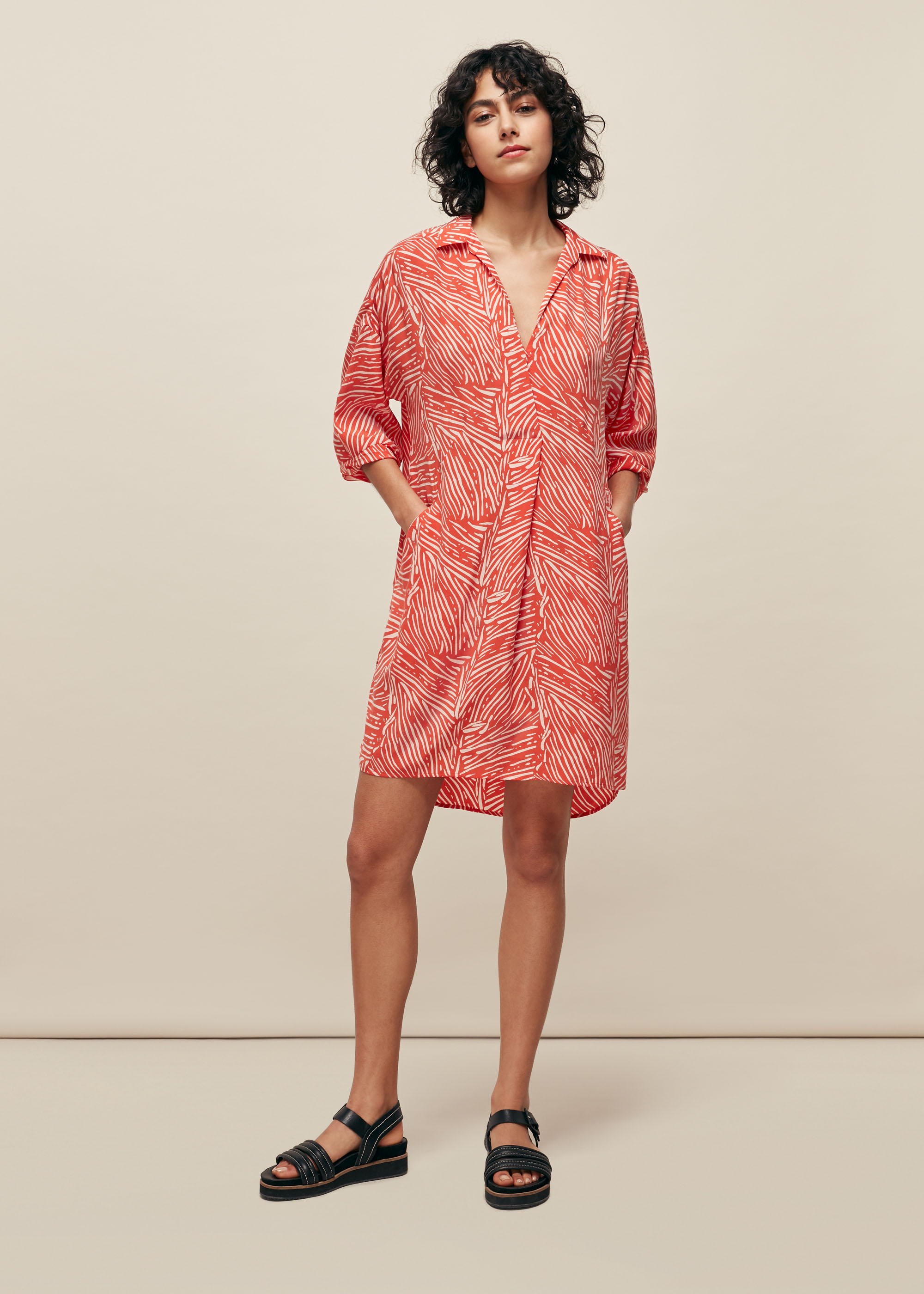 Whistles Women's Multicolour Tiger Palm Print Lola Dress Size XS