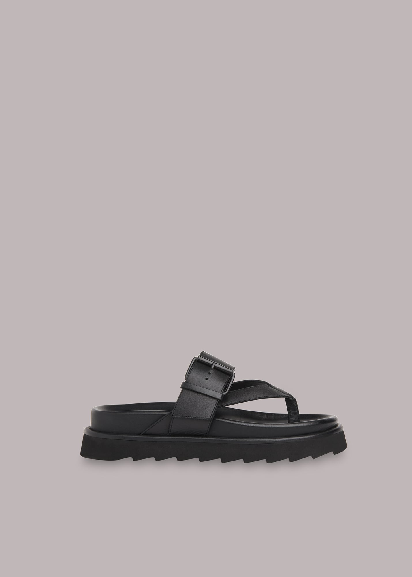 Whistles Women's Black Sutton Toe Post Buckle Sandal Size 37
