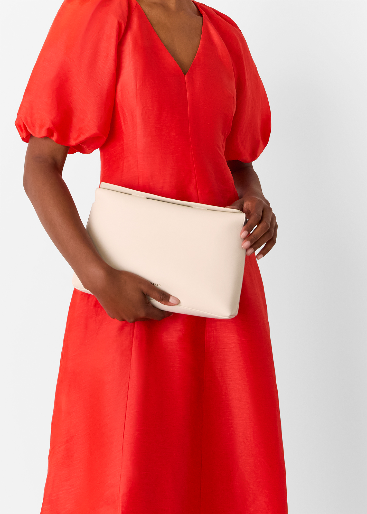 Whistles Women's Ivory Fia Foldtop Clutch Bag 