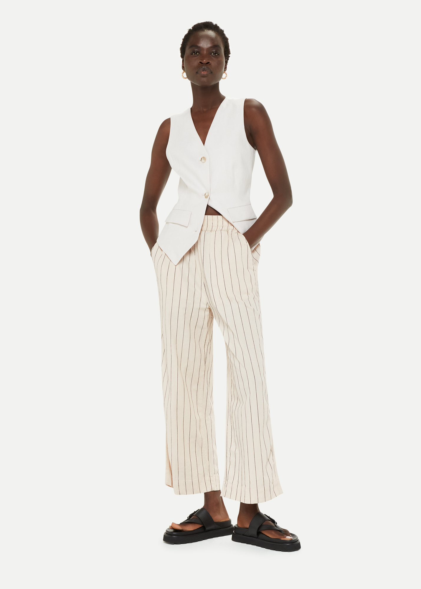 Whistles Women's Multicolour Natasha Stripe Trouser Size 18