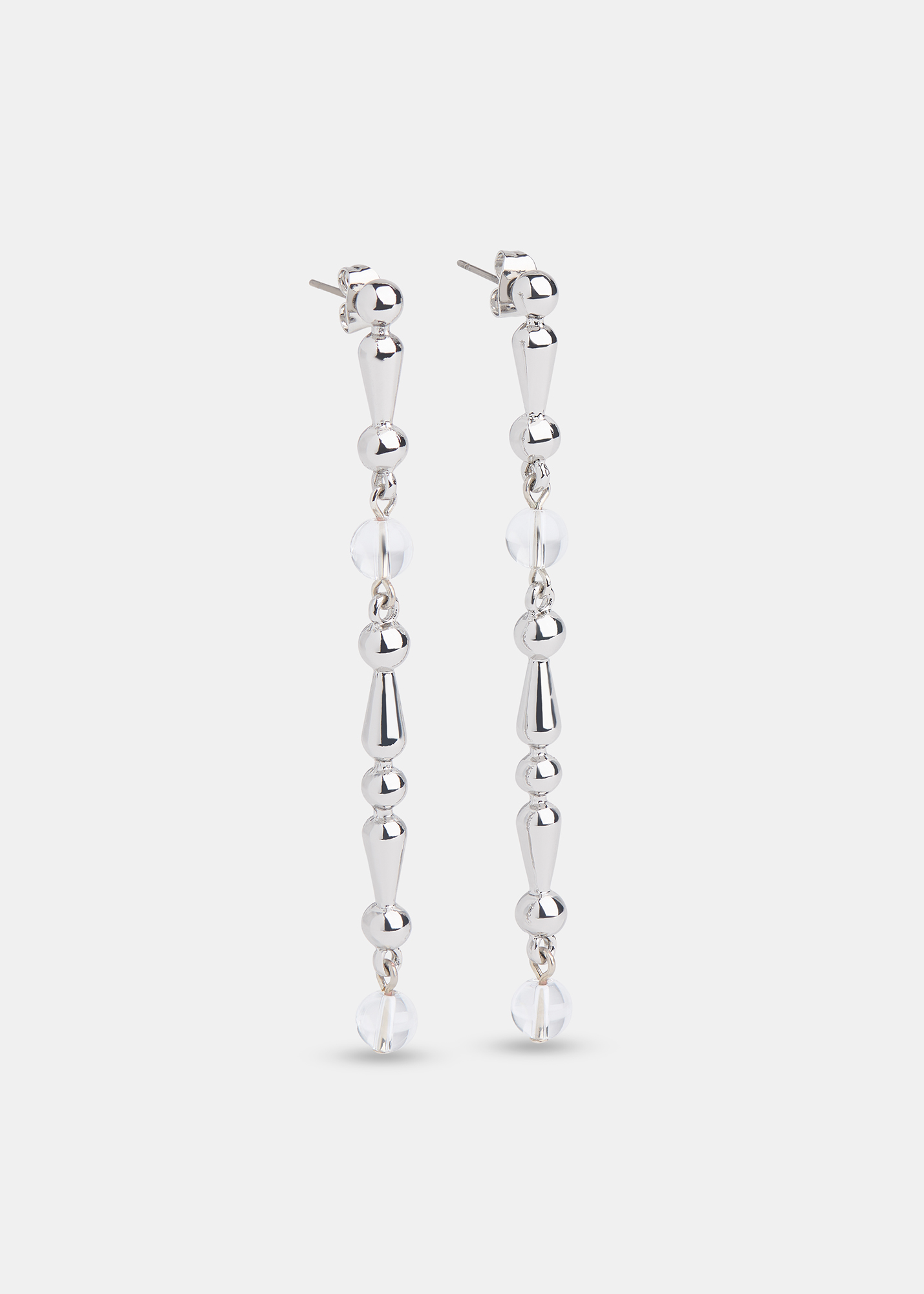 Whistles Women's Silver Mixed Bead Drop Earring 