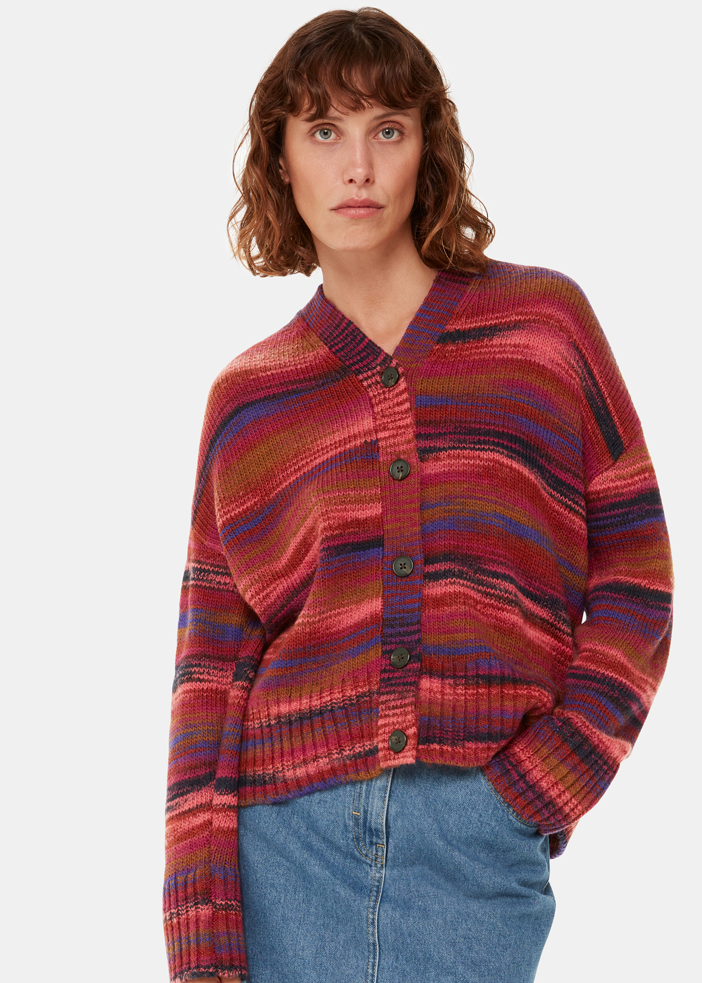 Whistles Women's Multicolour Space Dye Cardigan Size M
