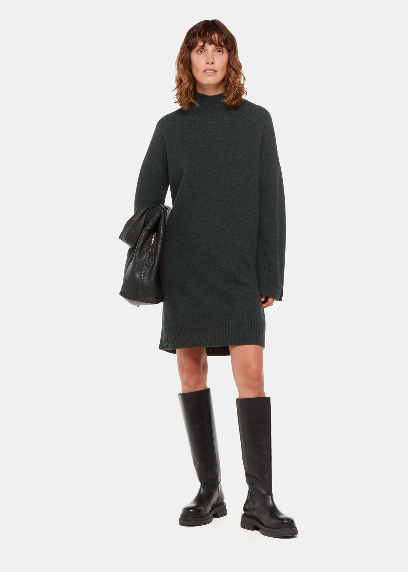 Whistles Women's Forest Green Amelia Wool Knitted Dress Size XS