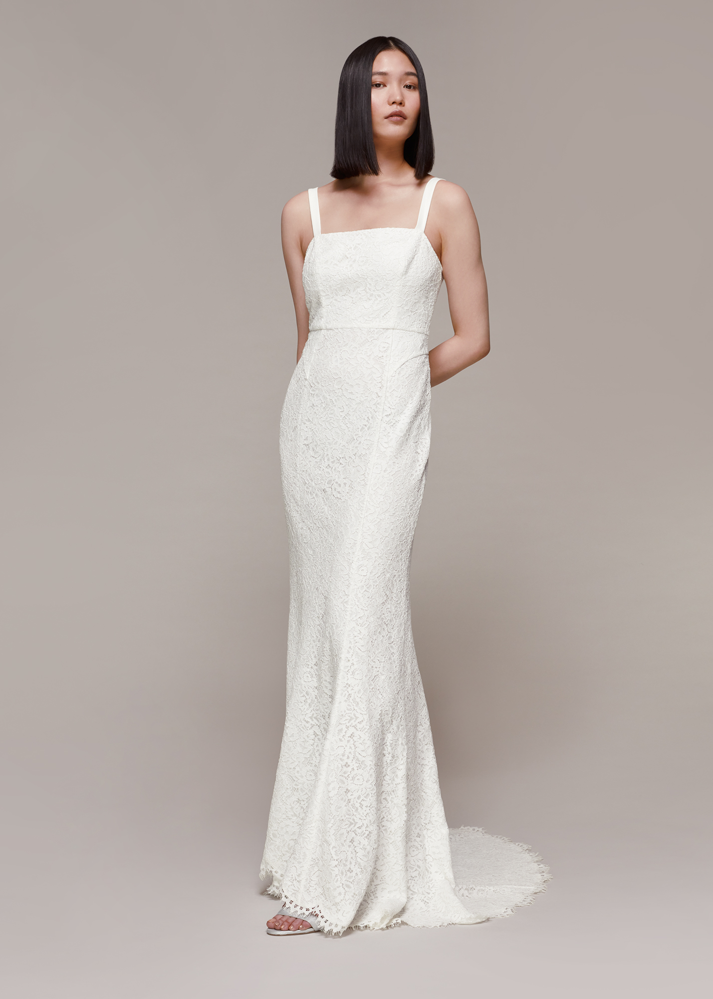 Whistles Women's Ivory Mia Lace Wedding Dress Size 18