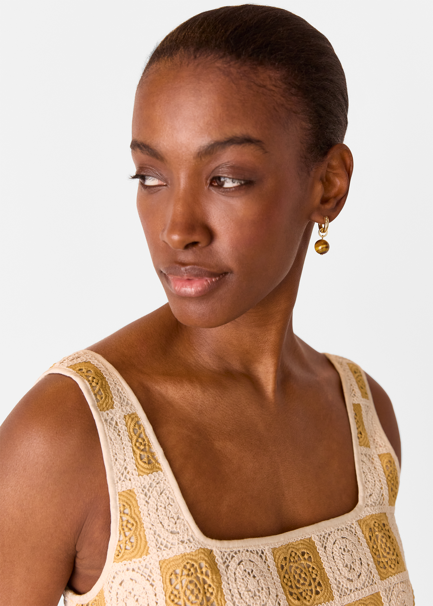 Whistles Women's Gold Bead Drop Earring 