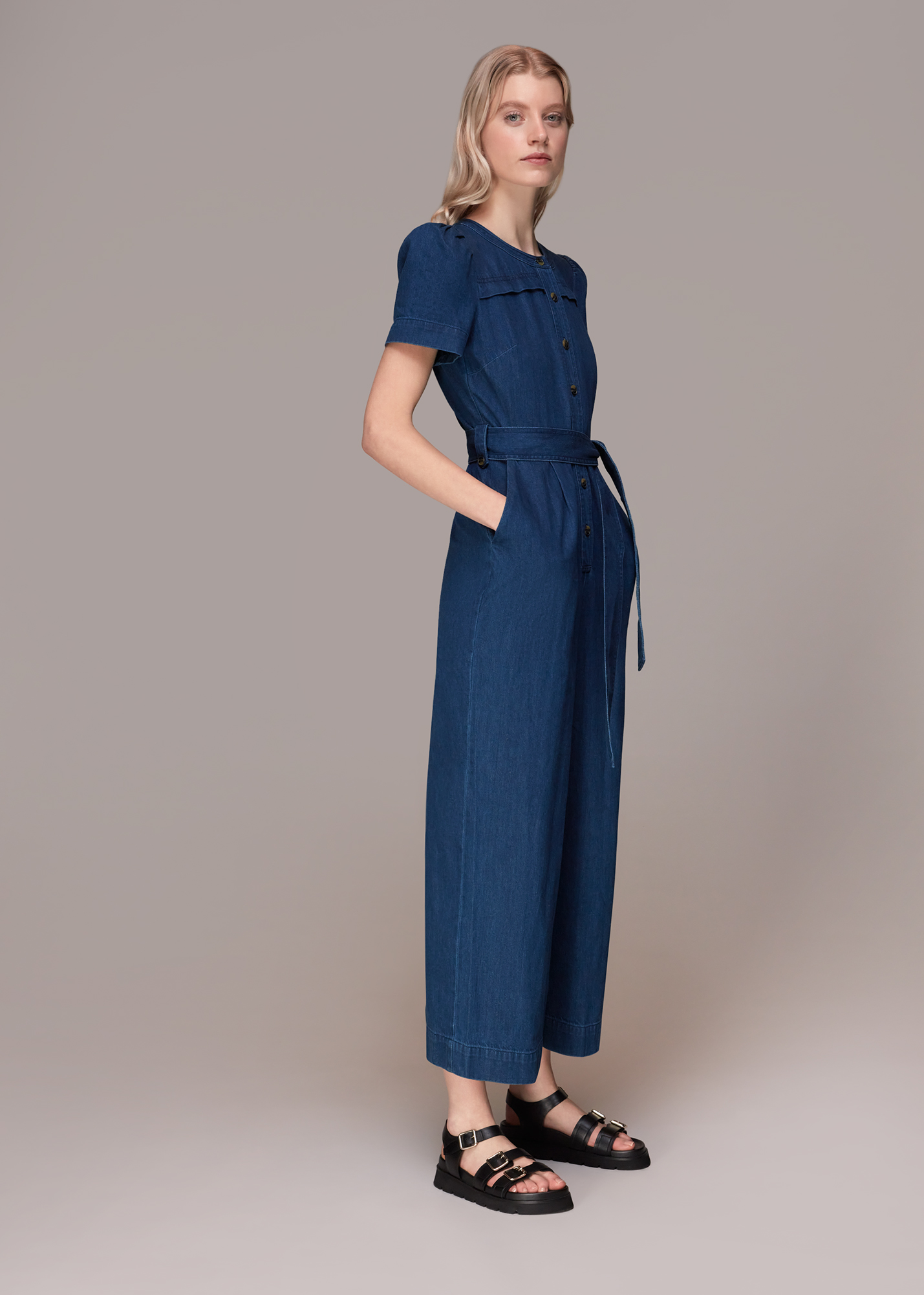 Whistles Women's Denim Alana Jumpsuit