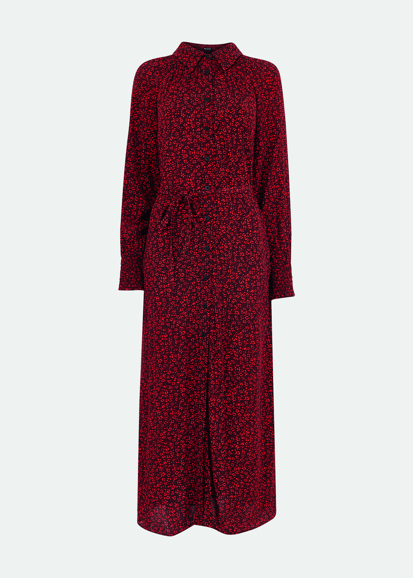 Whistles Women's Red/Multi Pansy Dot Shirt Dress Size 16