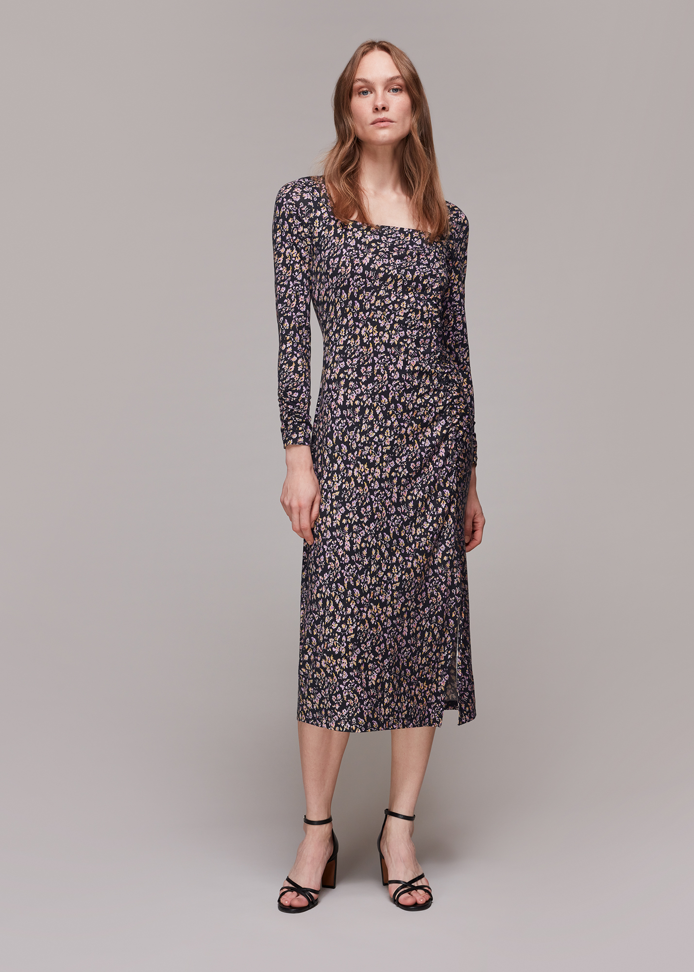 Whistles Women's Multicolour Trailing Floral Jersey Dress Size 6