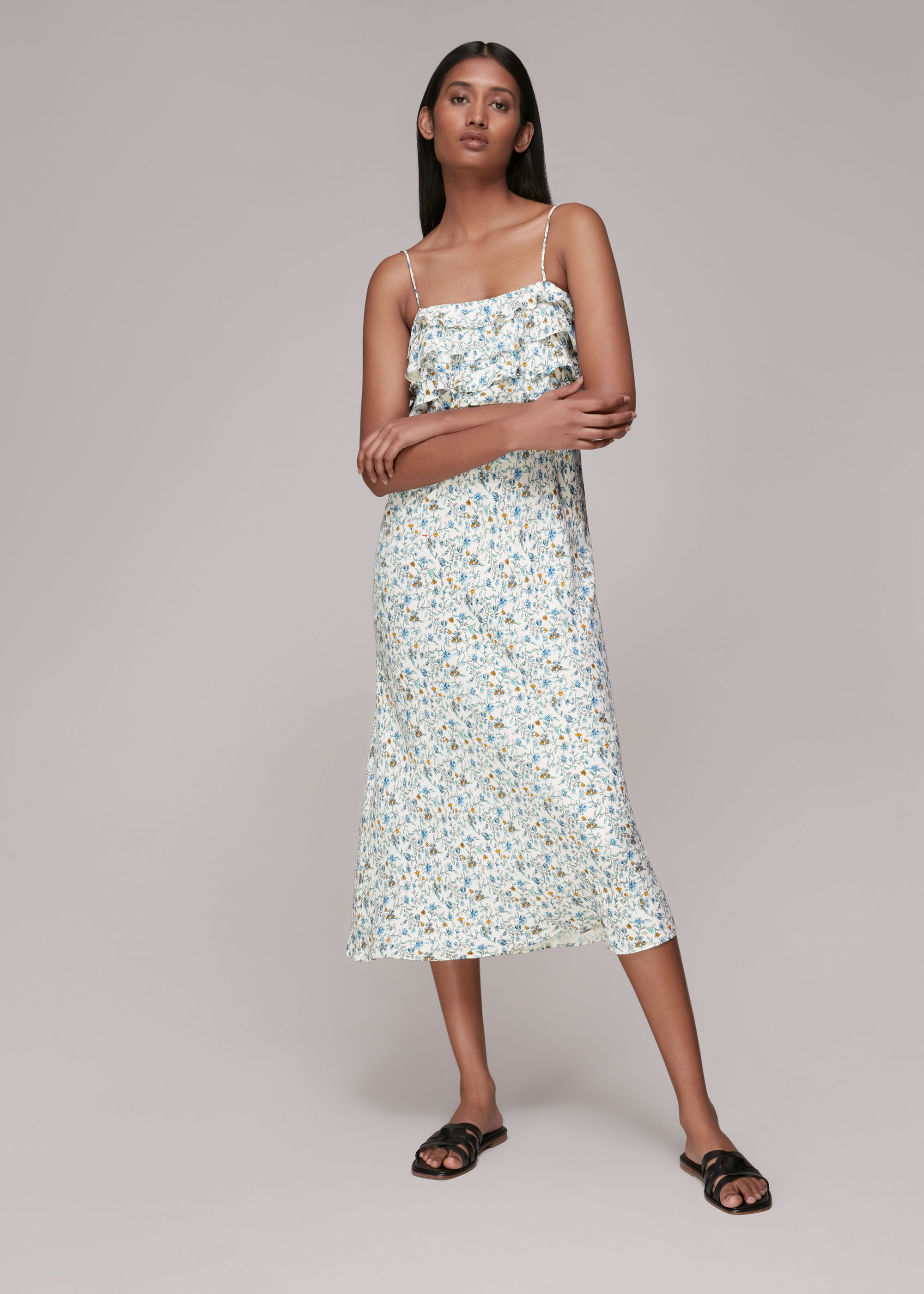 Whistles Women's Multicolour Freya Summer Floral Dress Size 6