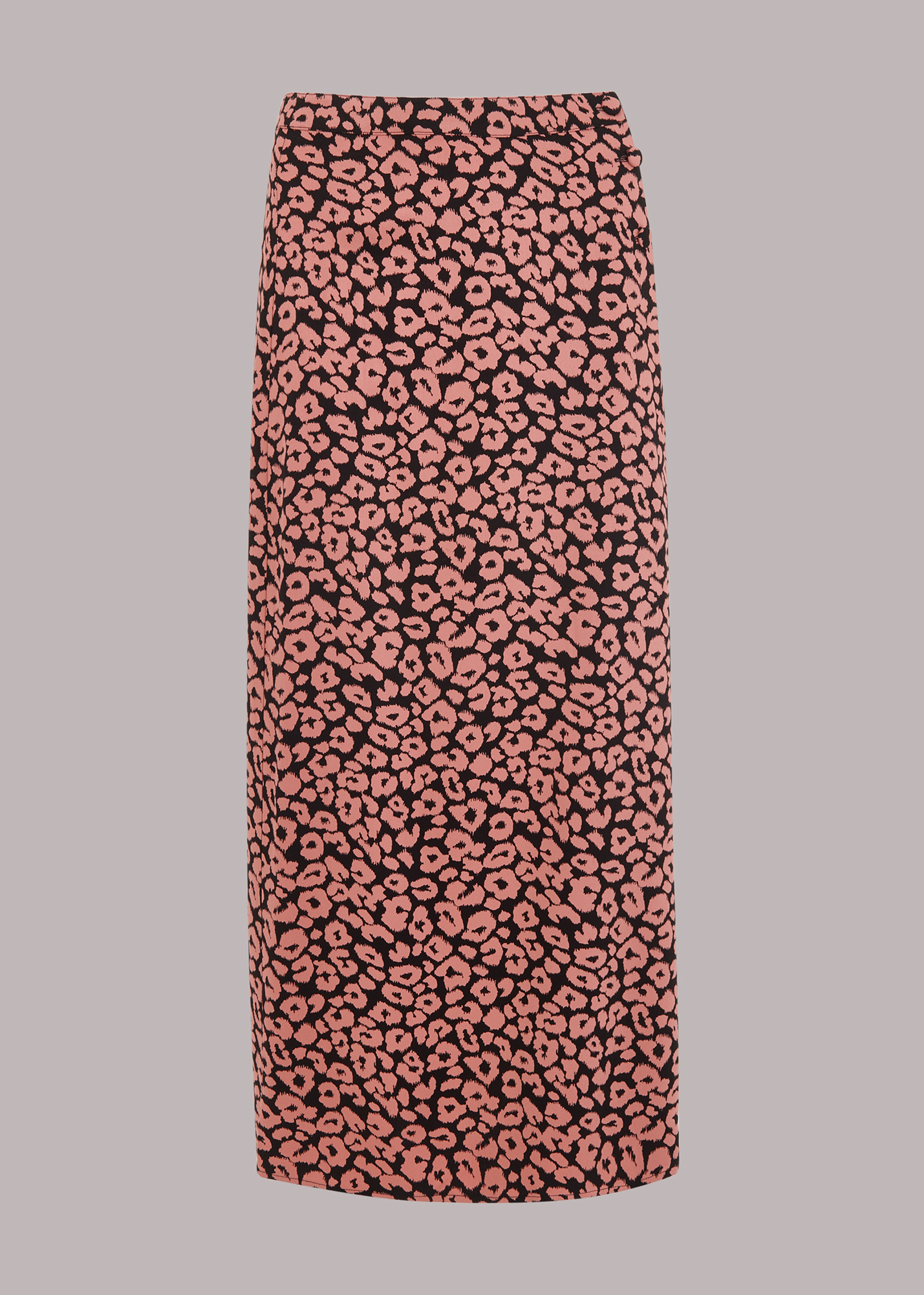 Whistles Women's Pink/Multi Fuzzy Leopard Wrap Skirt Size 16
