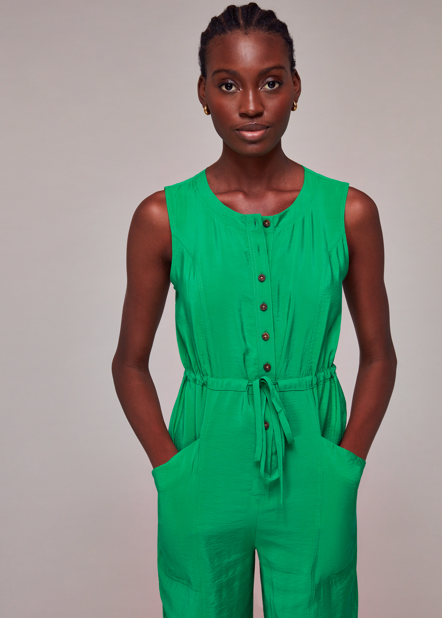 Whistles Women's Green Jess Jumpsuit Size 6