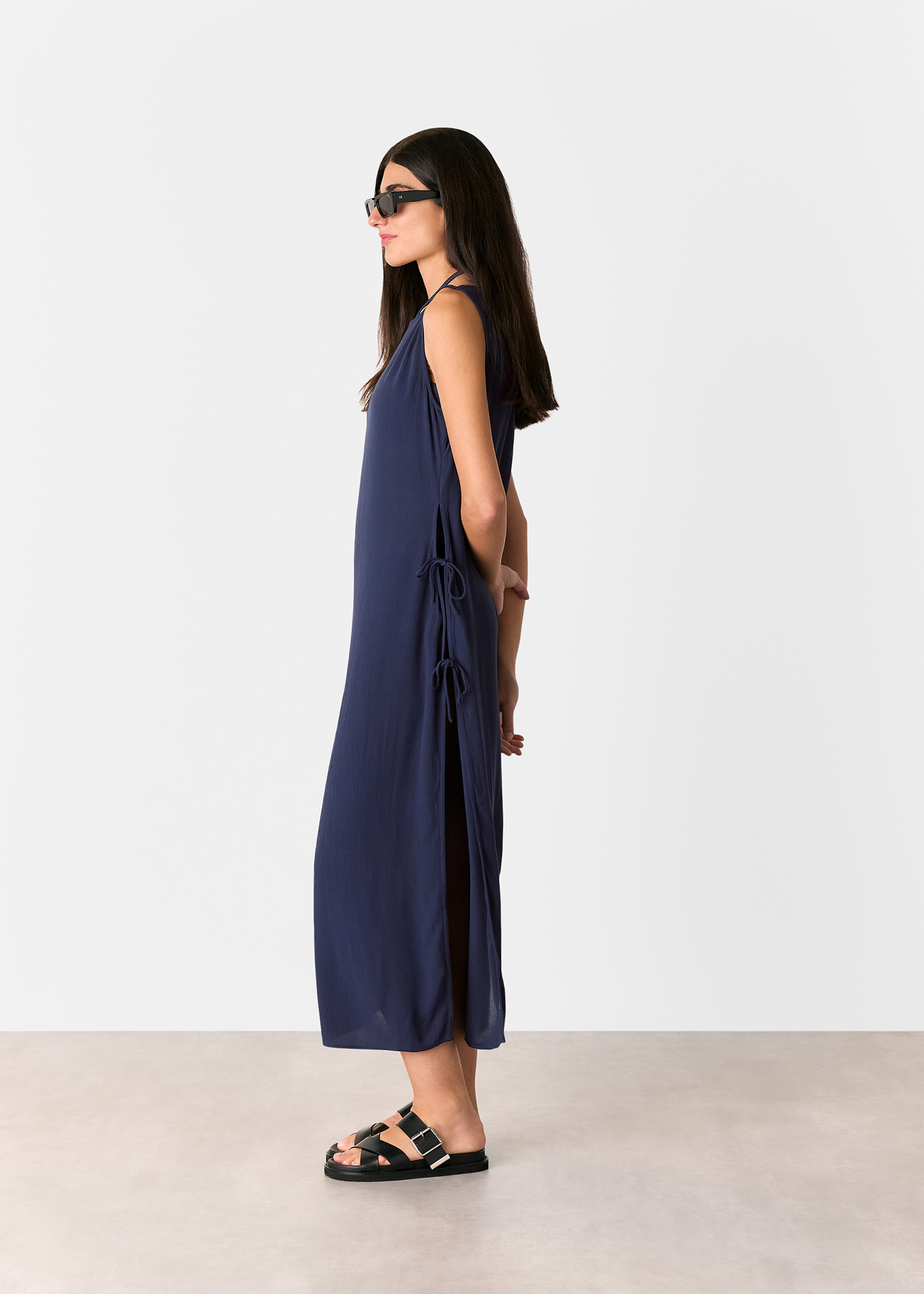 Whistles Women's Navy Tie Side Beach Dress Size XS