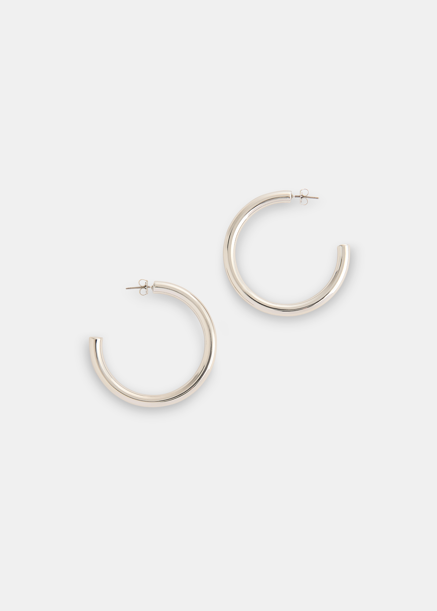 Whistles Women's Silver Tubular Large Hoop 