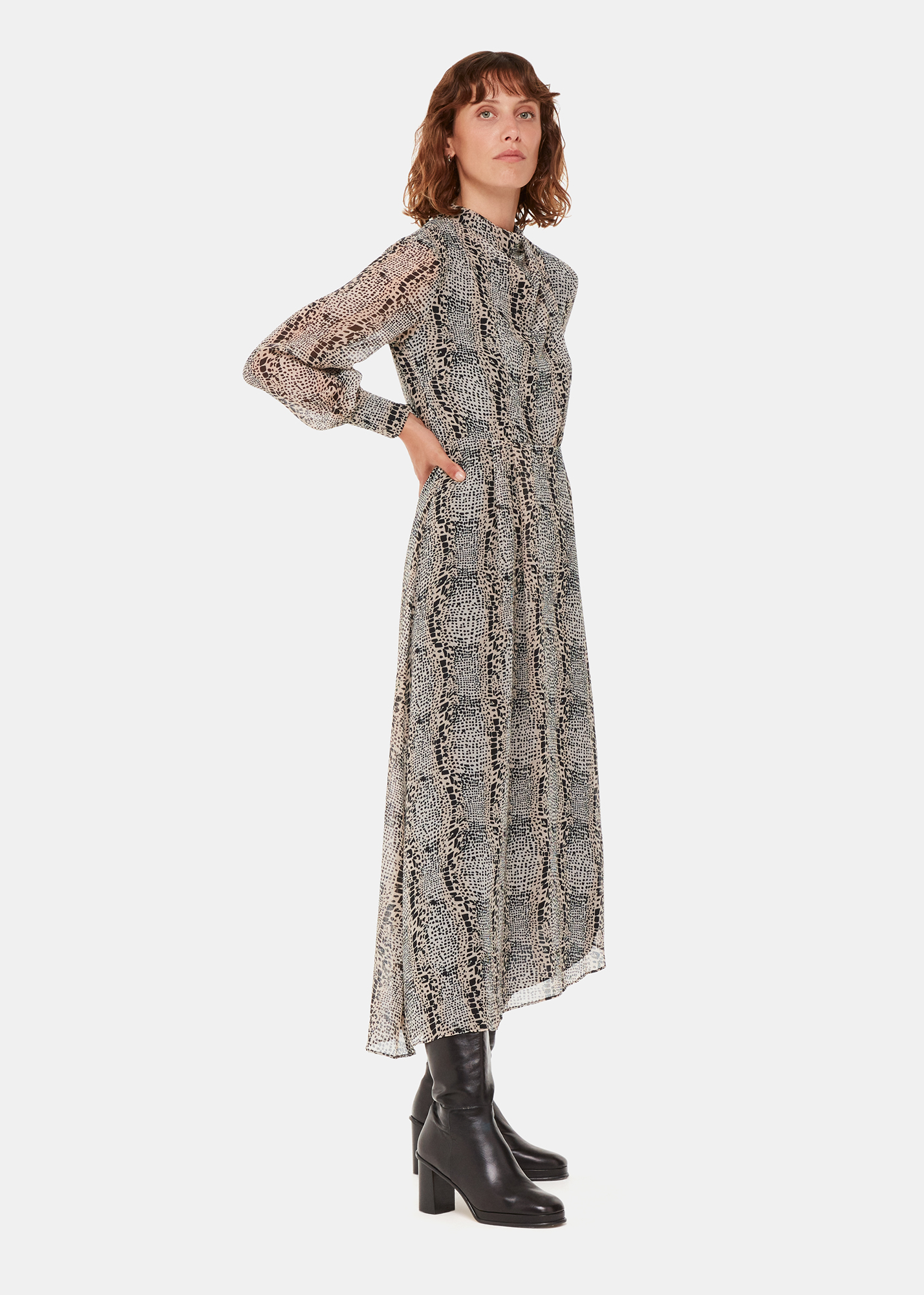 Whistles Women's Multicolour Optical Snake Meg Dress Size 12