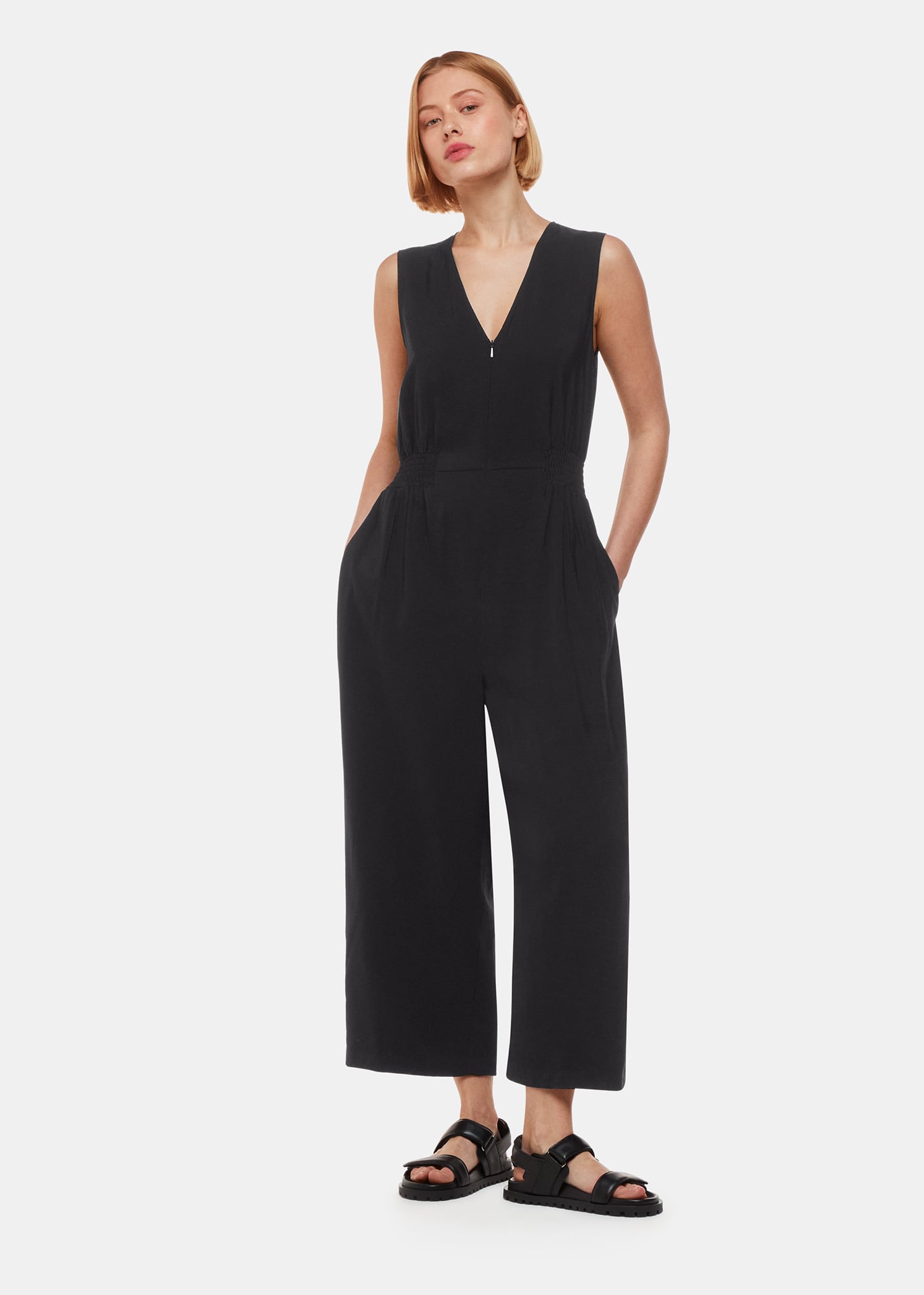 Whistles Women's Black Remmie Jumpsuit Size 18