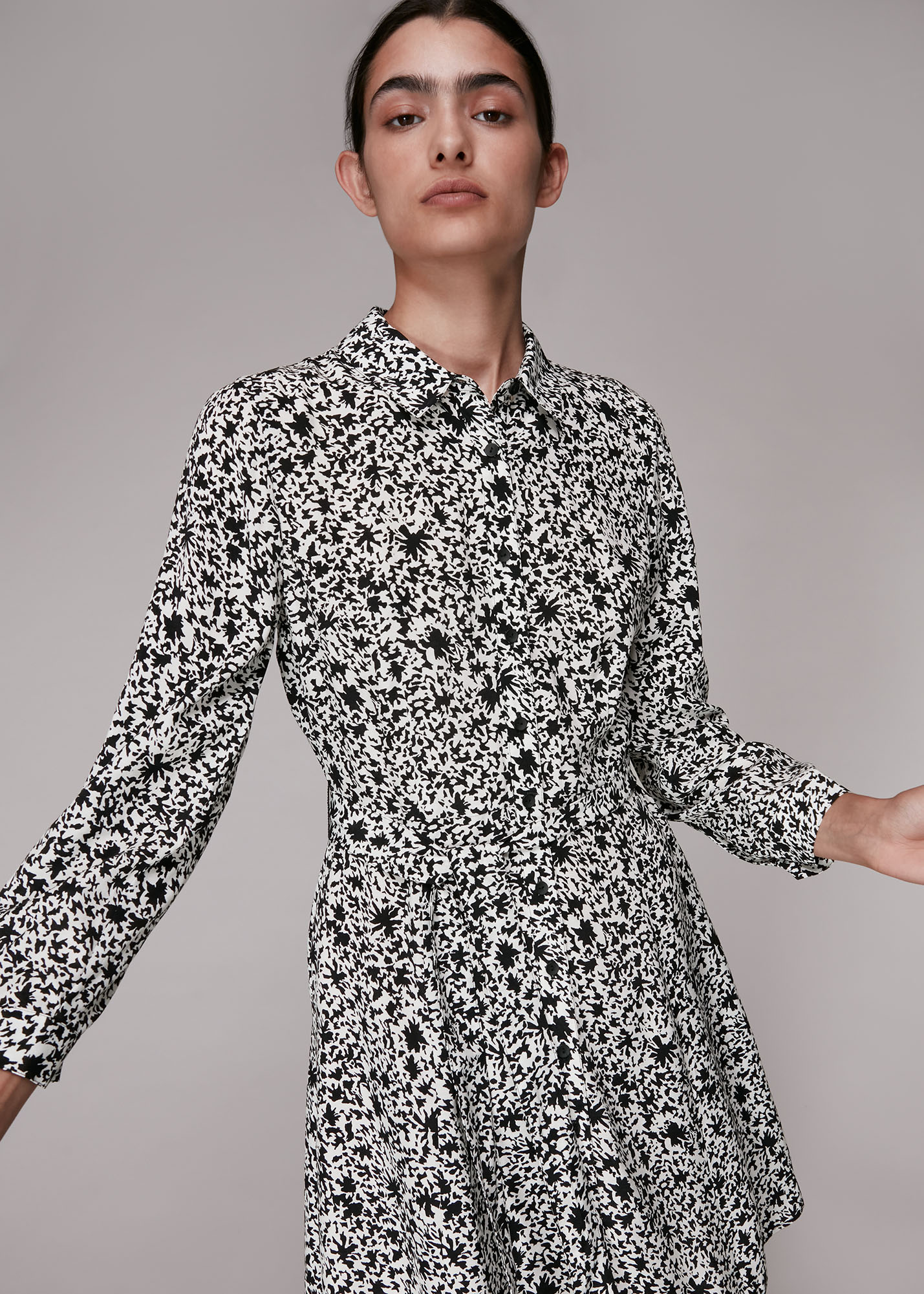 Whistles Women's Multicolour Eucalyptus Print Shirt Dress Size 6