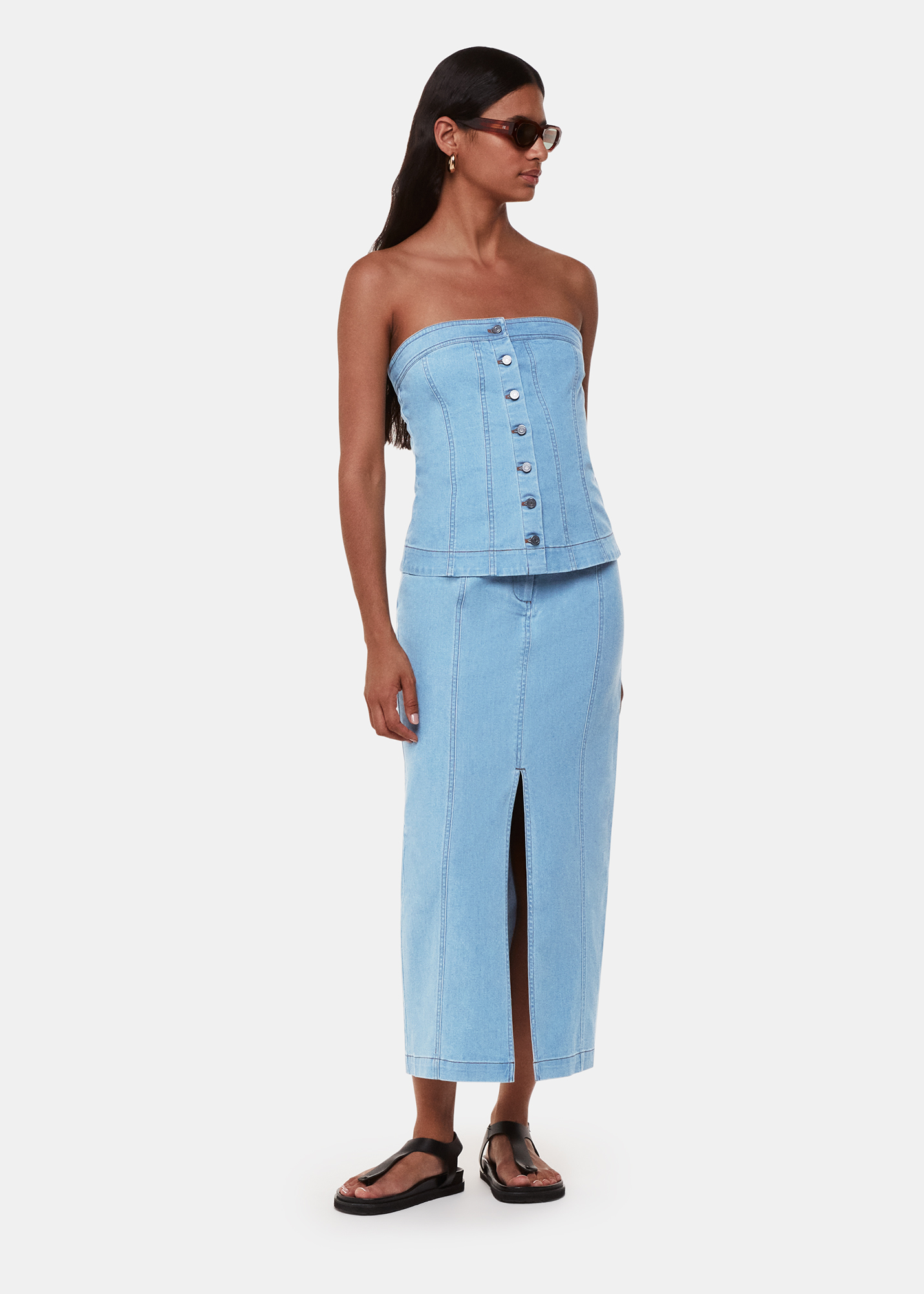 Whistles Women's Denim Maxi Skirt Size 18