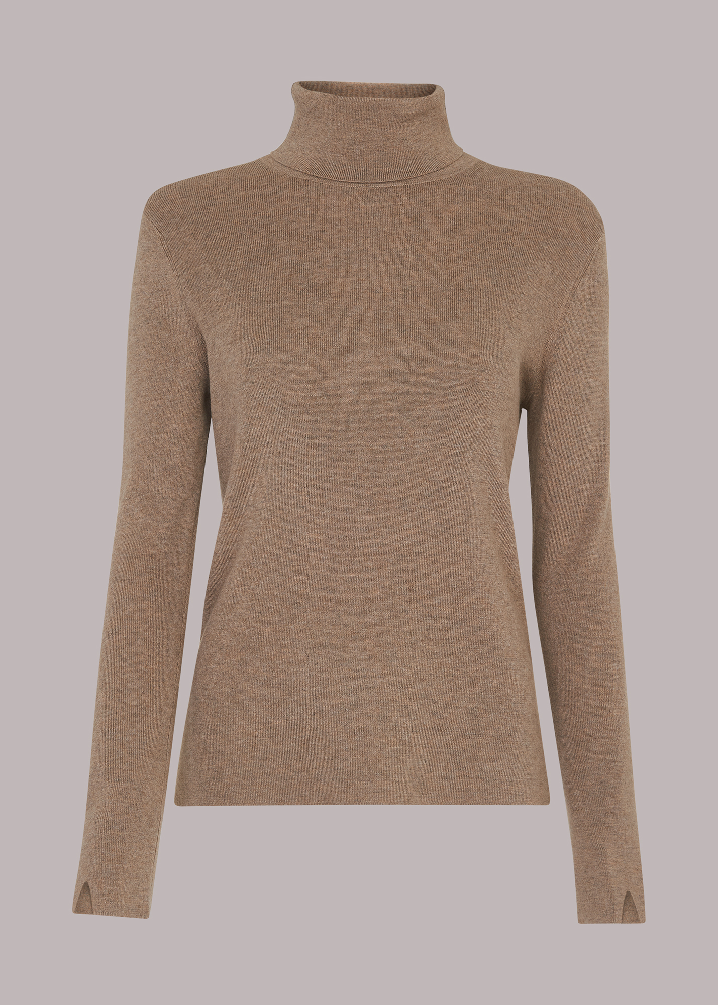Whistles Women's Neutral Maja Knitted Polo Size L
