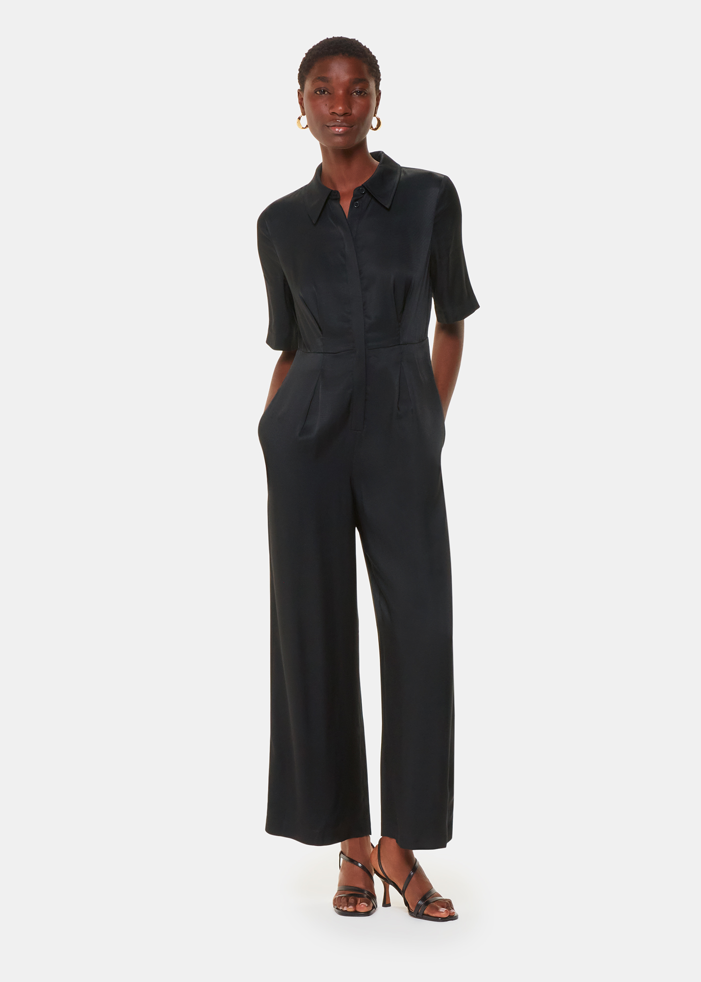 Whistles Women's Black Edina Jumpsuit Size 8