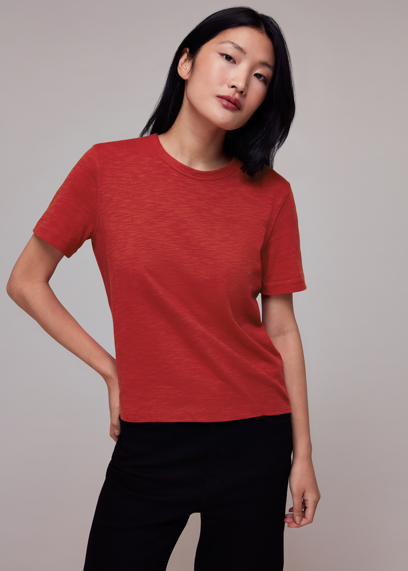 Whistles Women's Red Emily Ultimate Tshirt Size XS