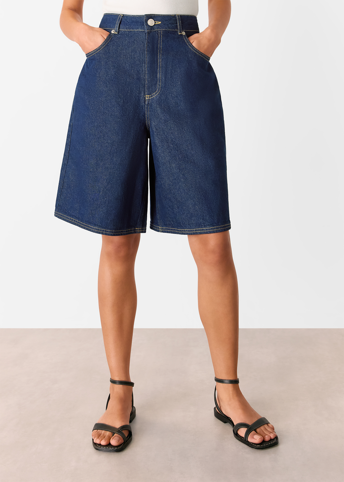 Whistles Women's Dark Denim Authentic Knee Length Short Size 30