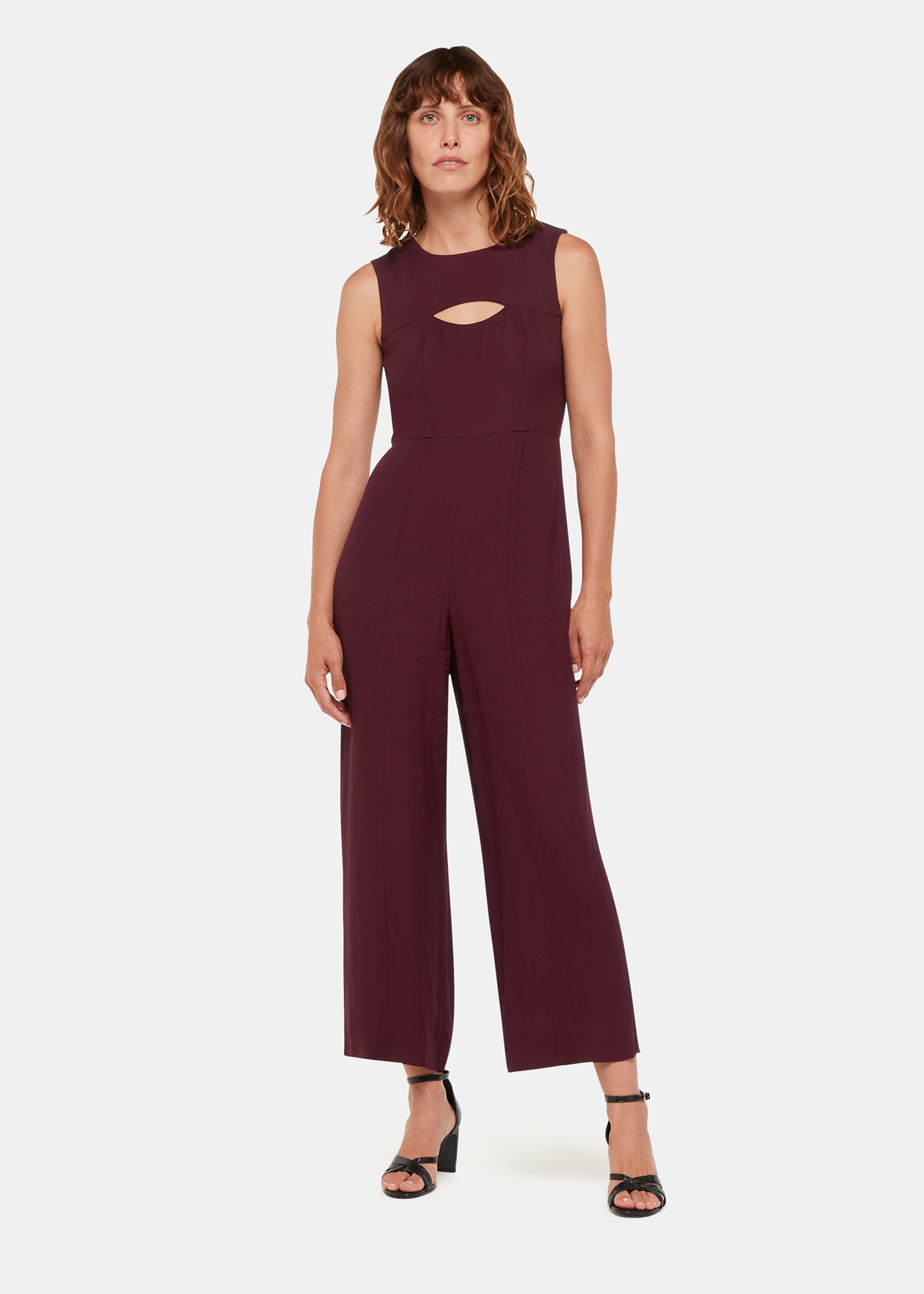 Whistles Women's Burgundy Harley Cut Out Jumpsuit Size 4