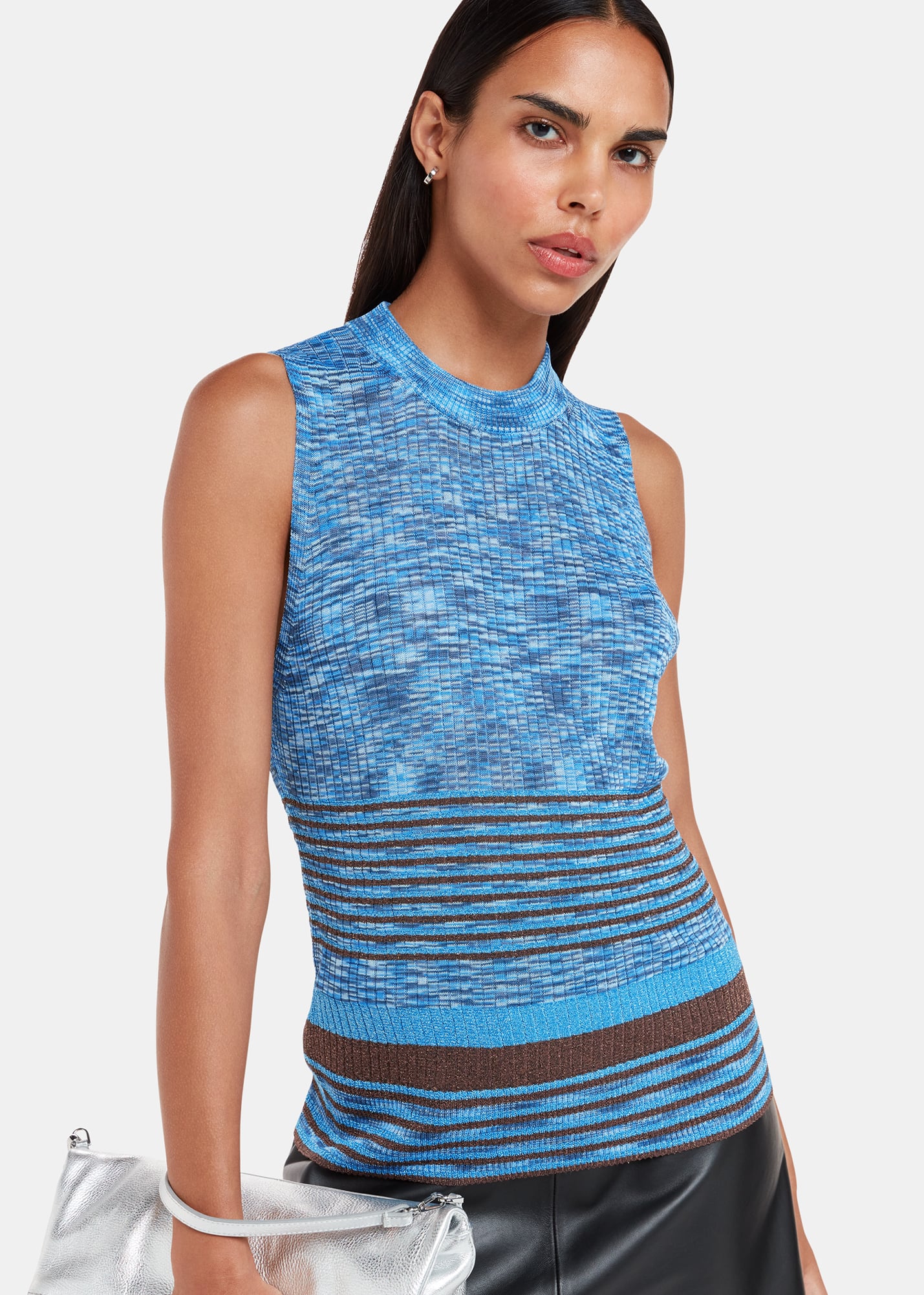 Whistles Women's Multicolour Stripe Sparkle Tank Size XS