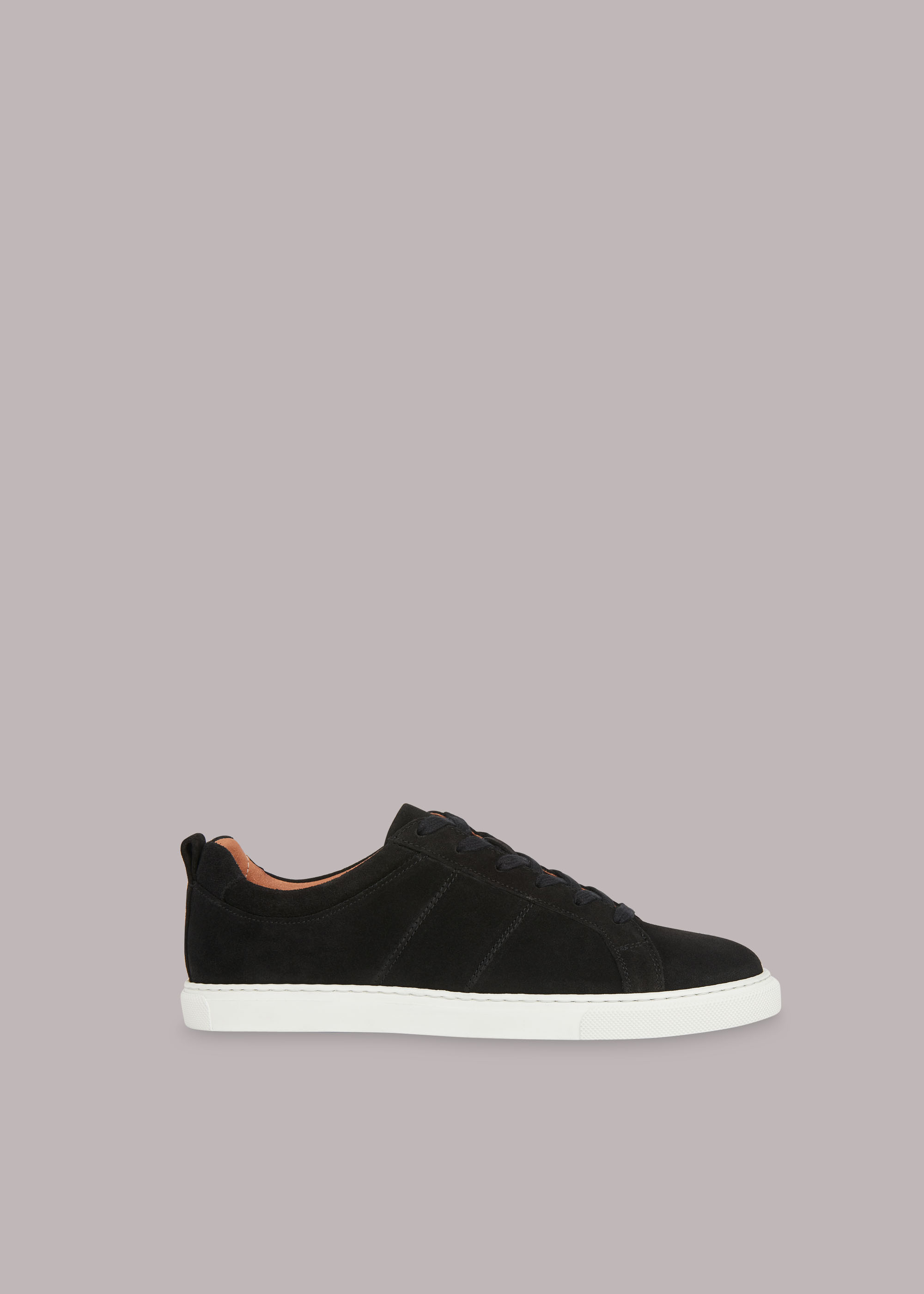 Whistles Women's Black Koki Suede Lace Up Trainer Size 36