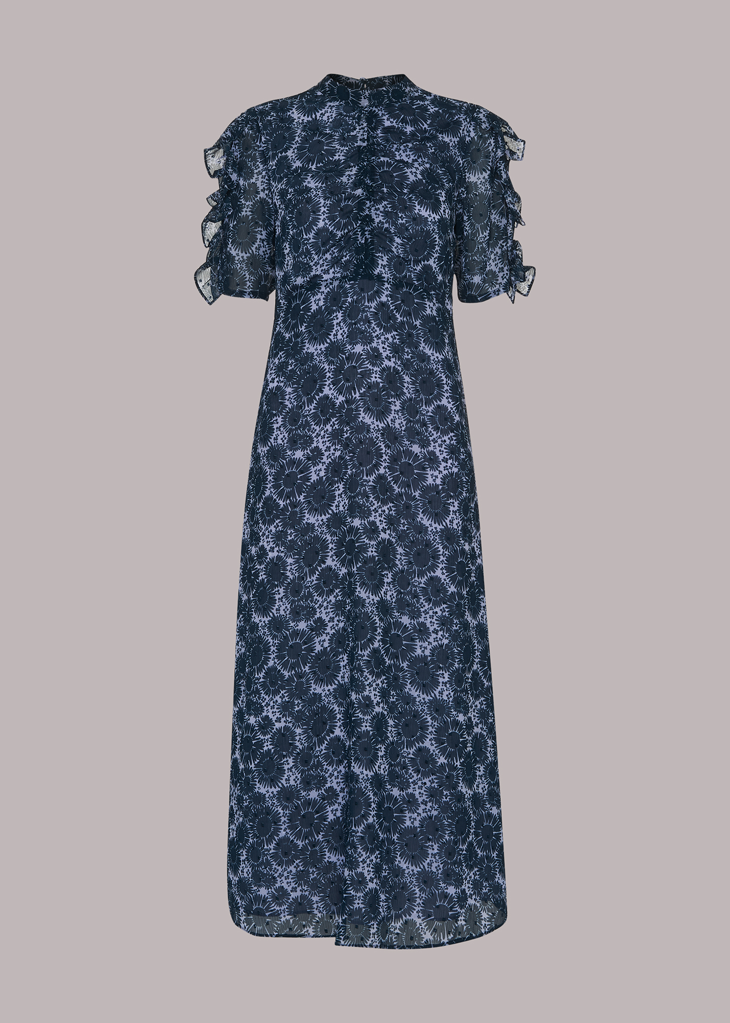Whistles Women's Purple/Multi Winter Garden Print Midi Dress Size 8