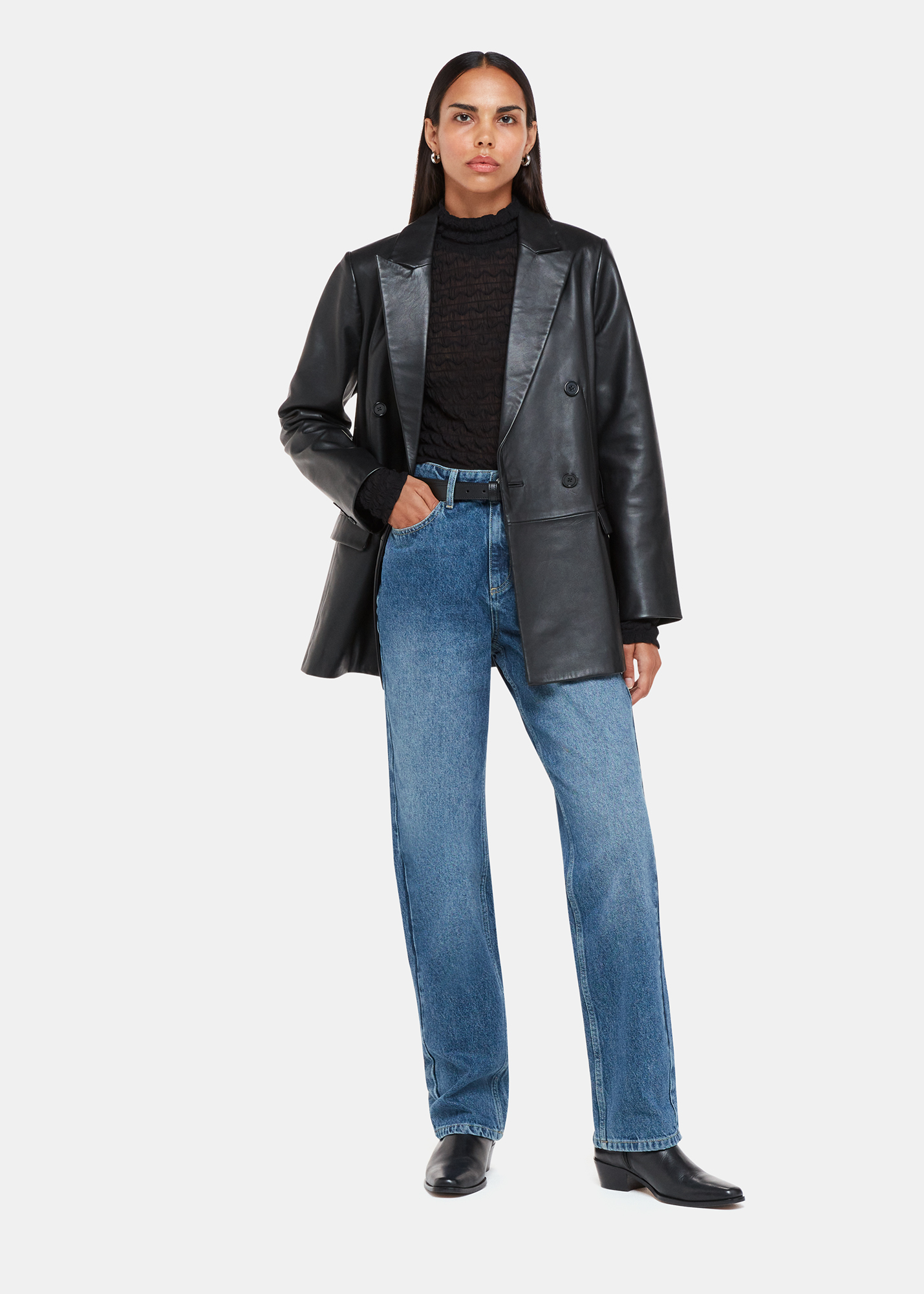 Whistles Women's Denim Straight Leg Full Length Jean Size 34
