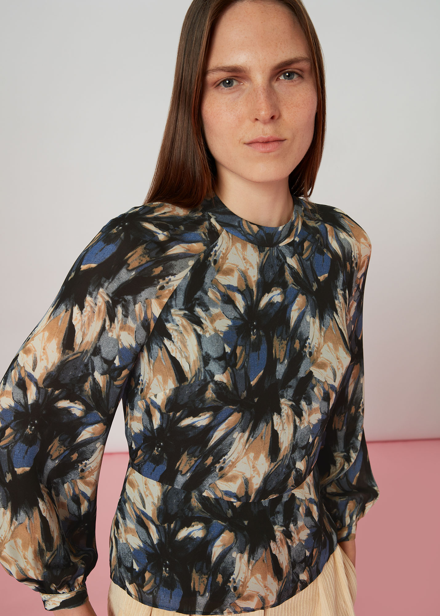 Whistles Women's Multicolour Storm Floral Silk Blouse Size 6
