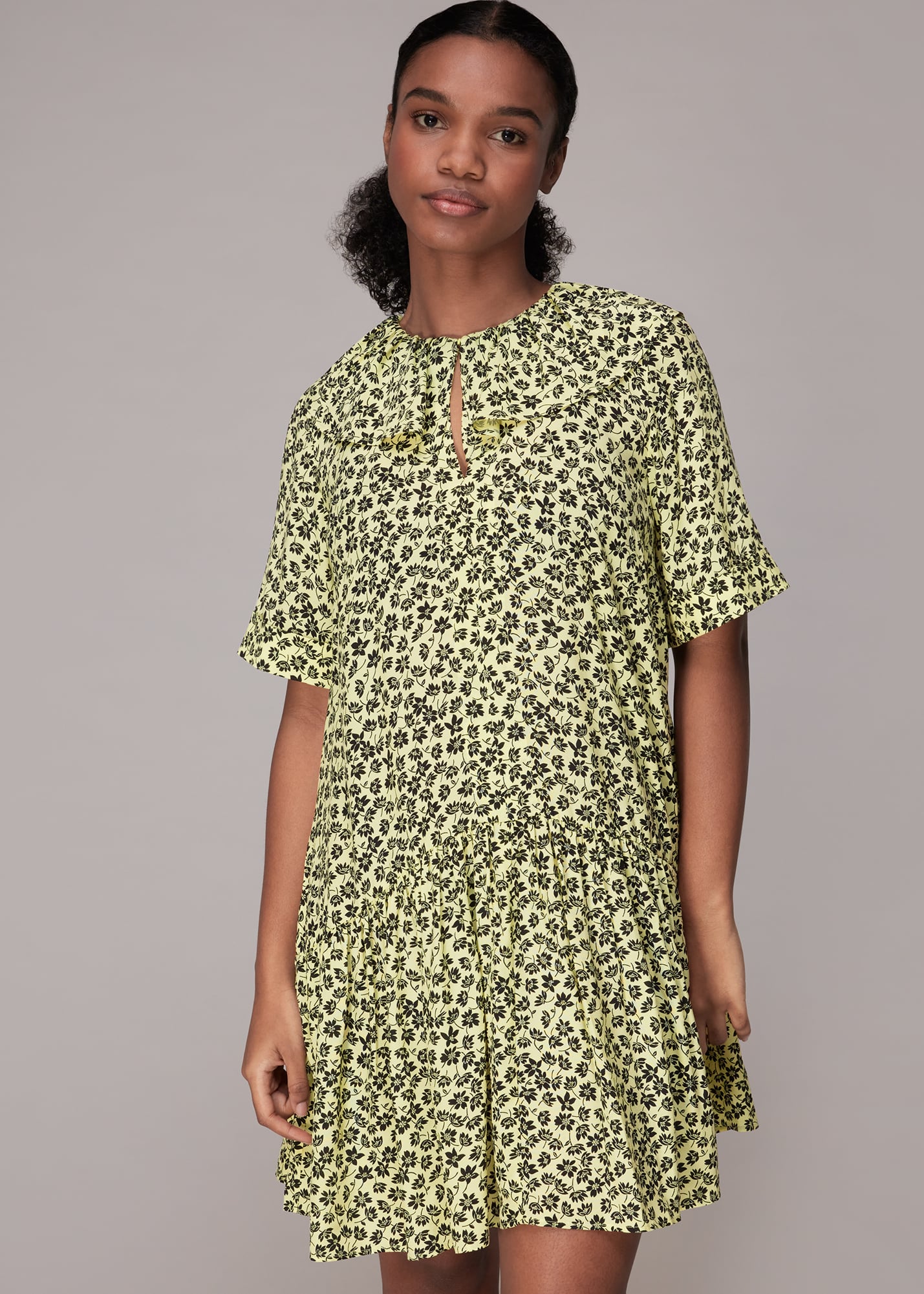 Whistles Women's Yellow/Multi Buttercup Floral Print Dress Size 4