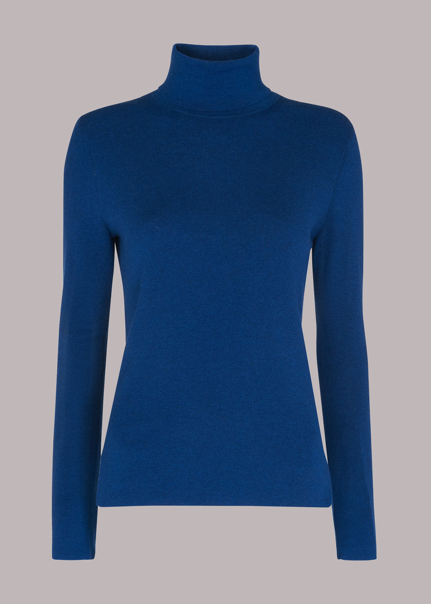 Whistles Women's Blue Maja Knitted Polo Size L