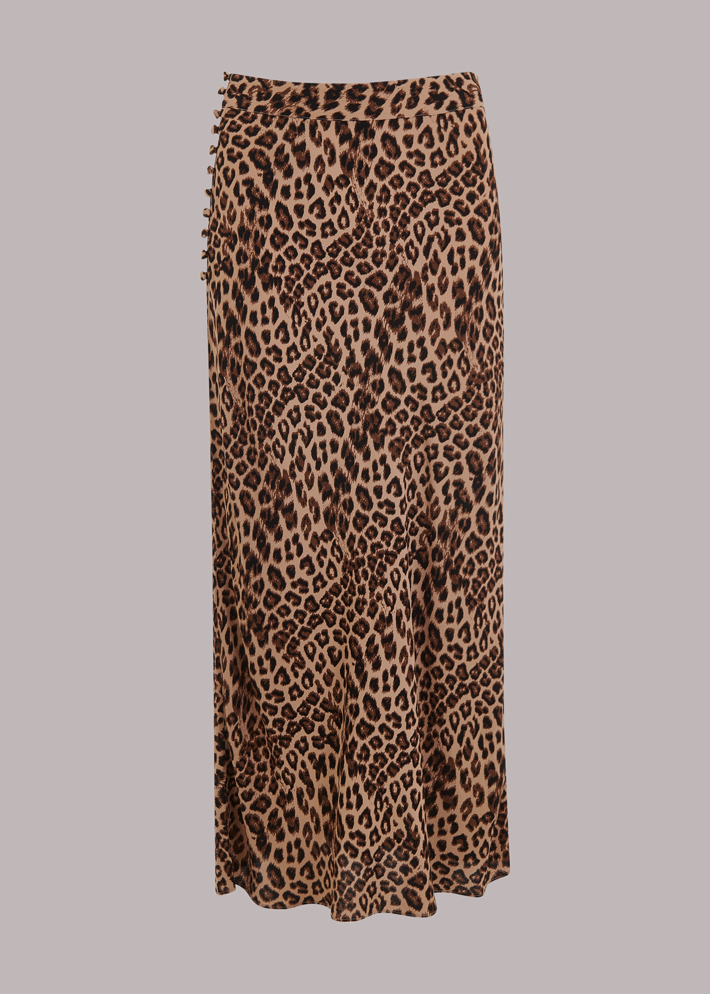Whistles Women's Leopard Print Jungle Cheetah Button Skirt Size 6