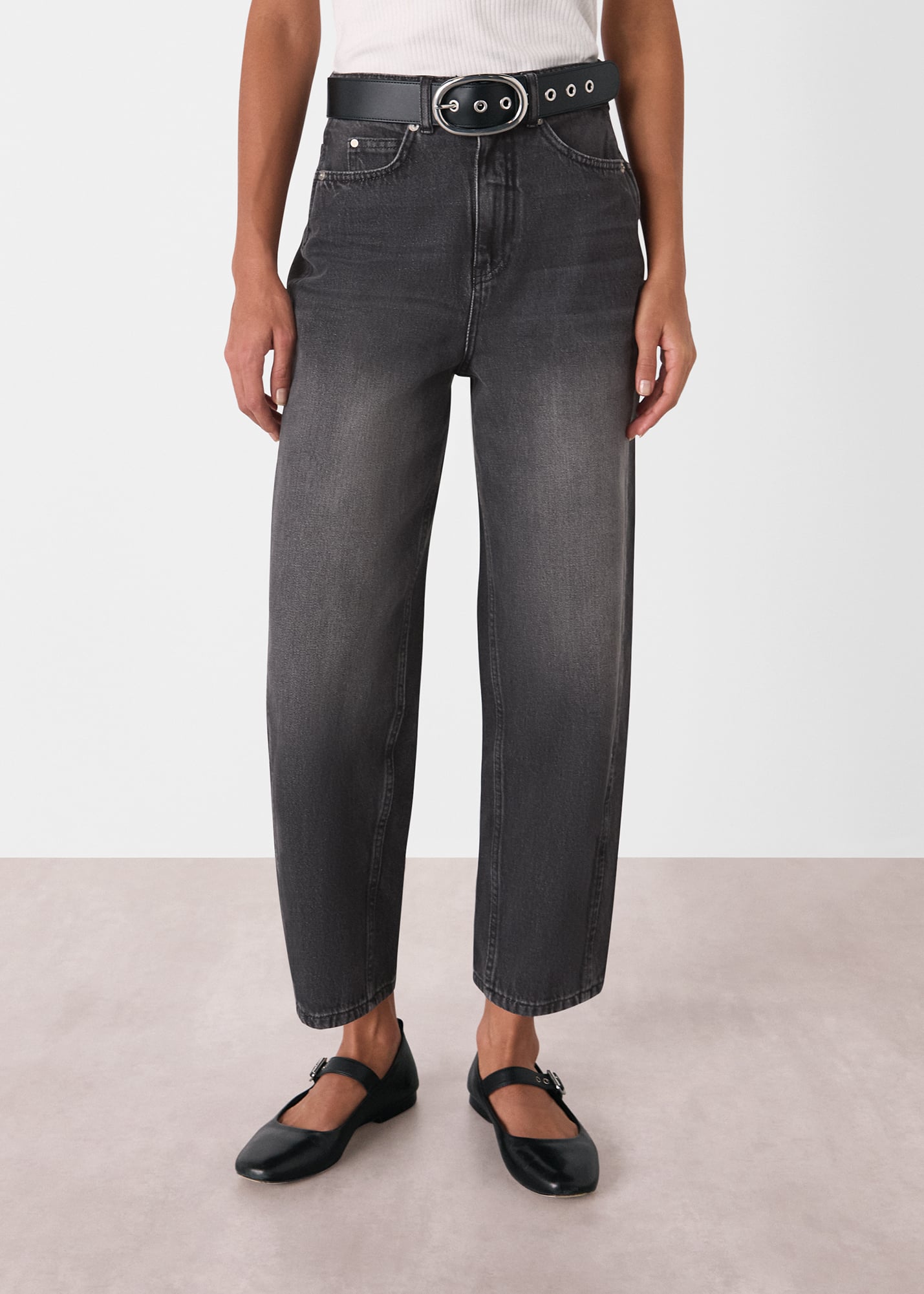 Whistles Women's Grey Authentic Barrel Leg Jean Size 27