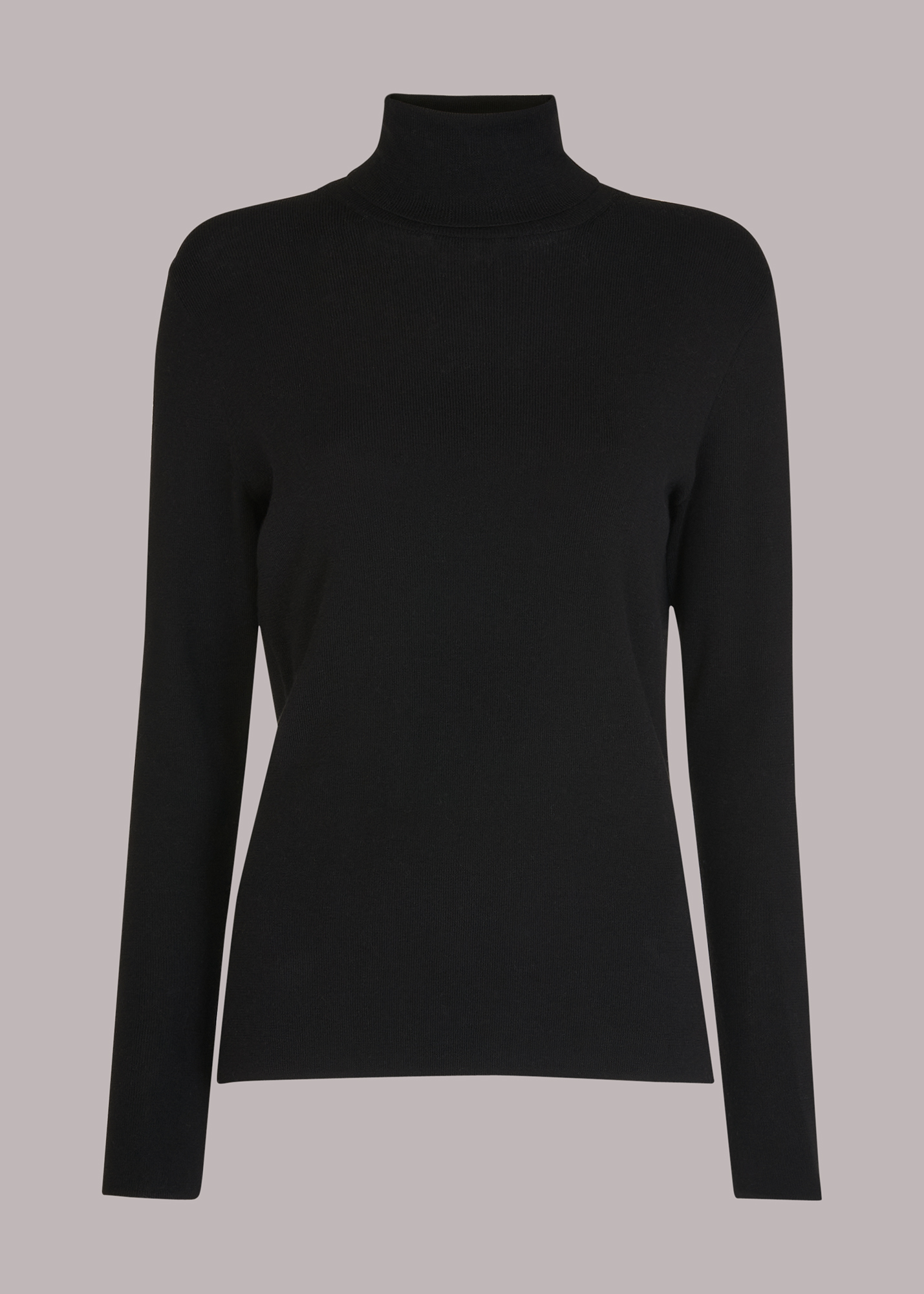 Whistles Women's Black Maja Knitted Polo Size L