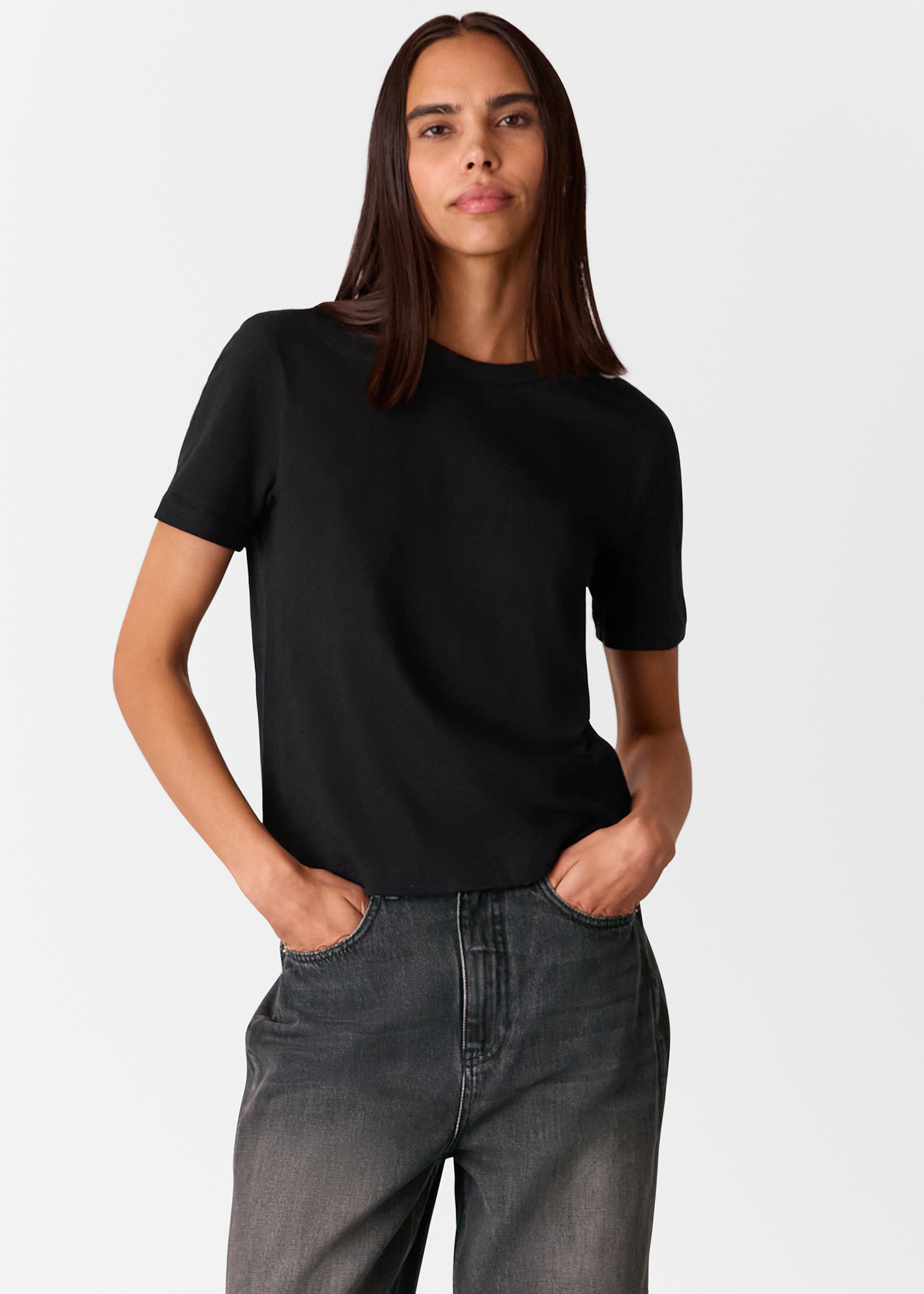Whistles Women's Black Emily Ultimate T-Shirt Size XS