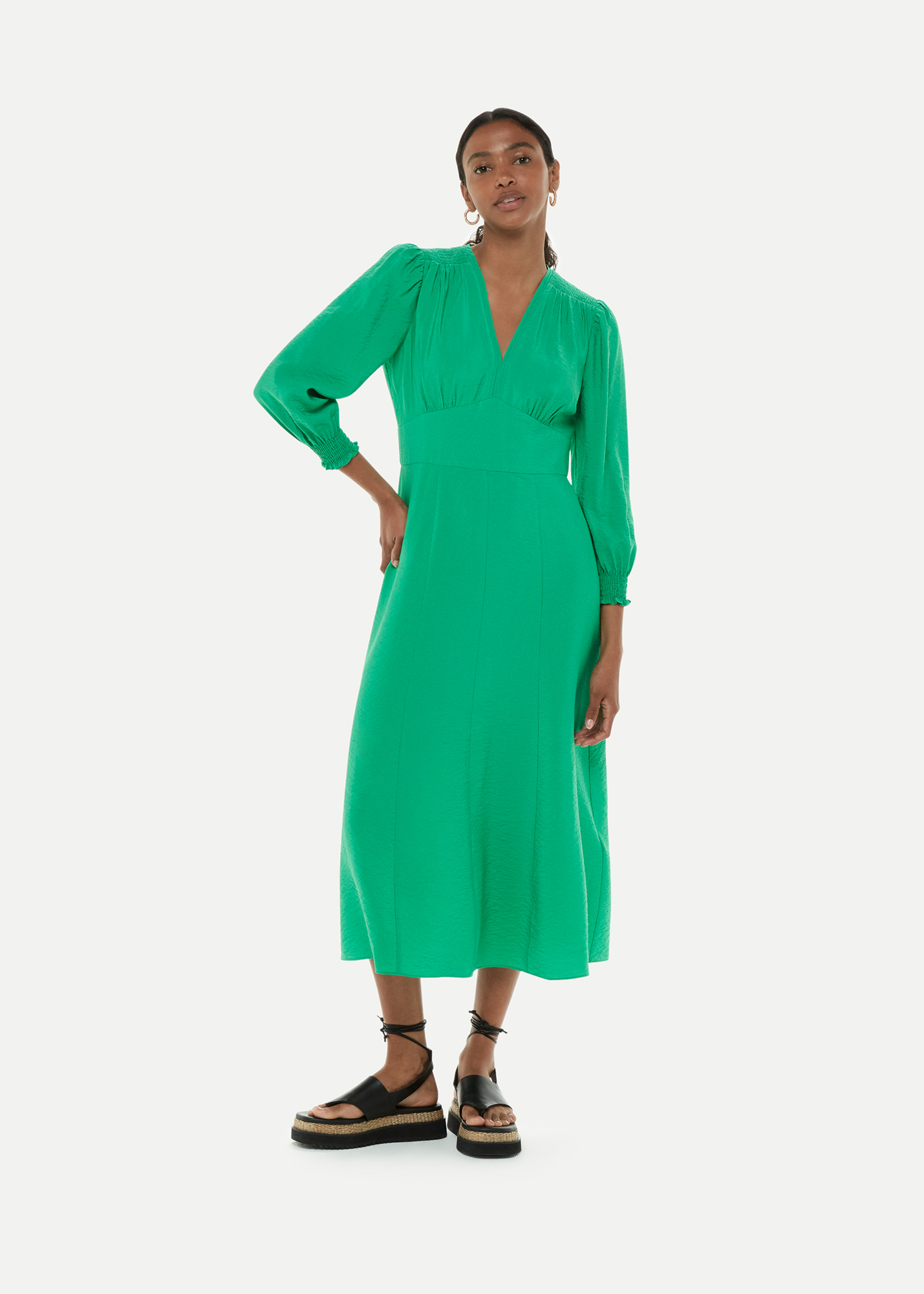 Whistles Women's Green Sula Midi Dress Size 6