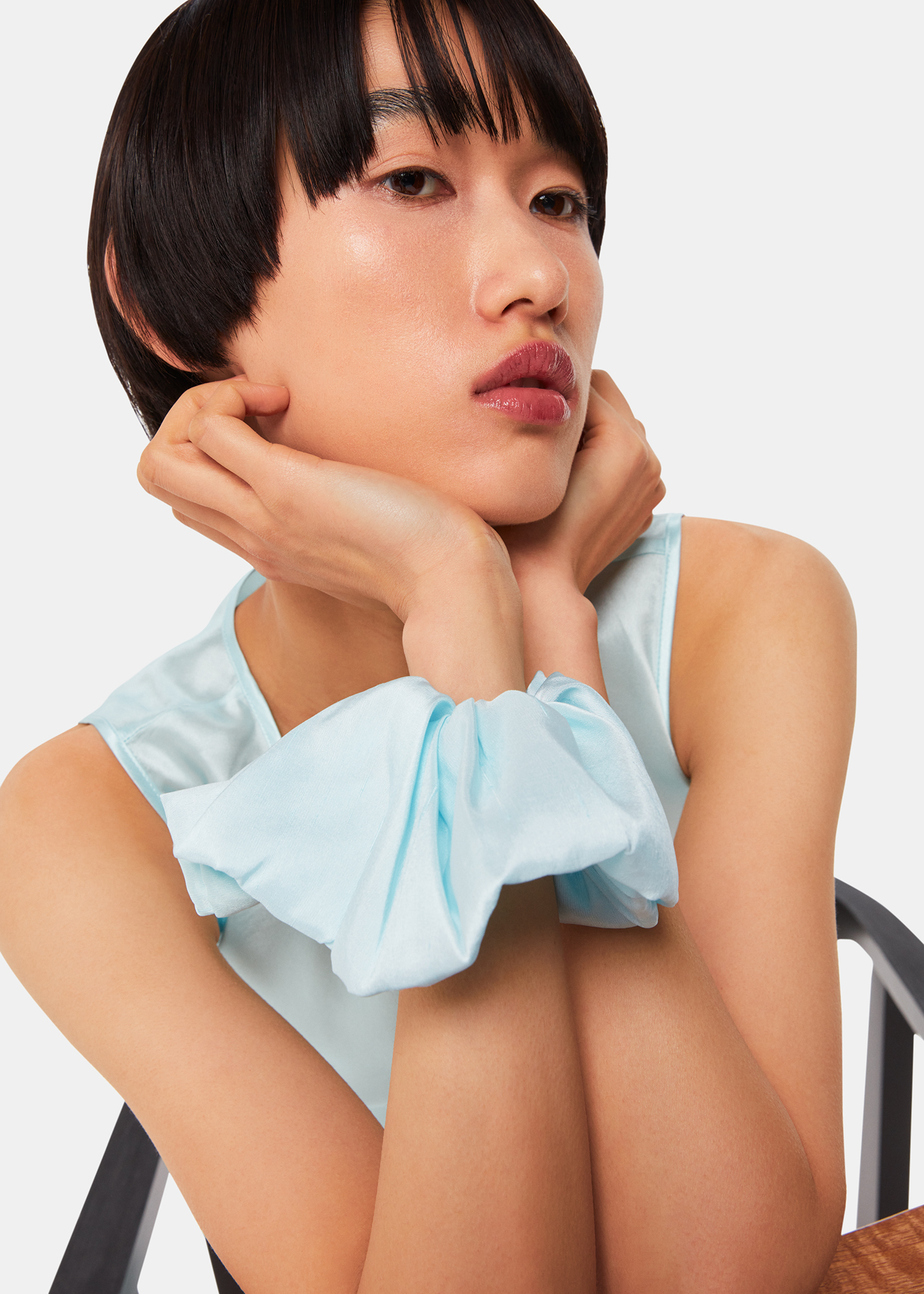Whistles Hai Women's Pale Blue Dupion Scrunchie Exclusive 
