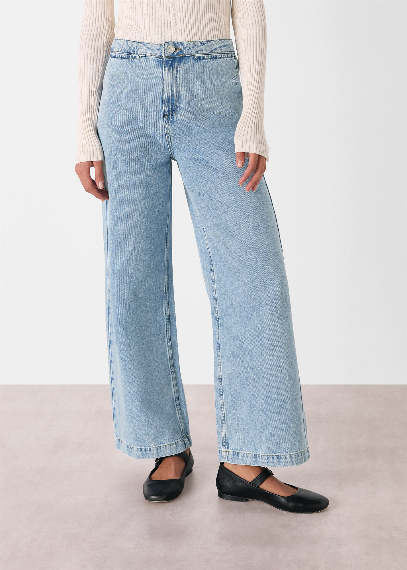 Whistles Women's Light Wash Authentic Ankle Wide Leg Jean Size 27