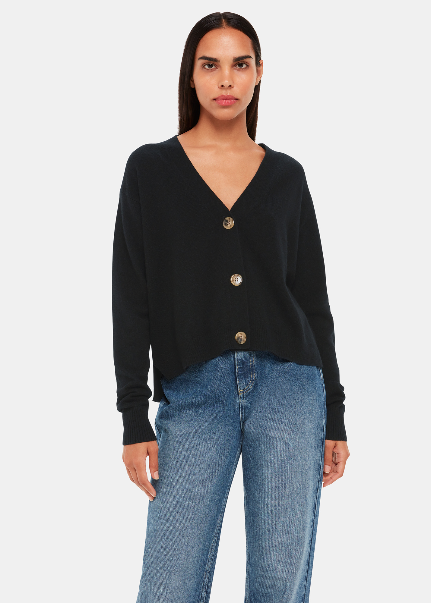 Whistles Women's Black Cashmere Cardigan Size M