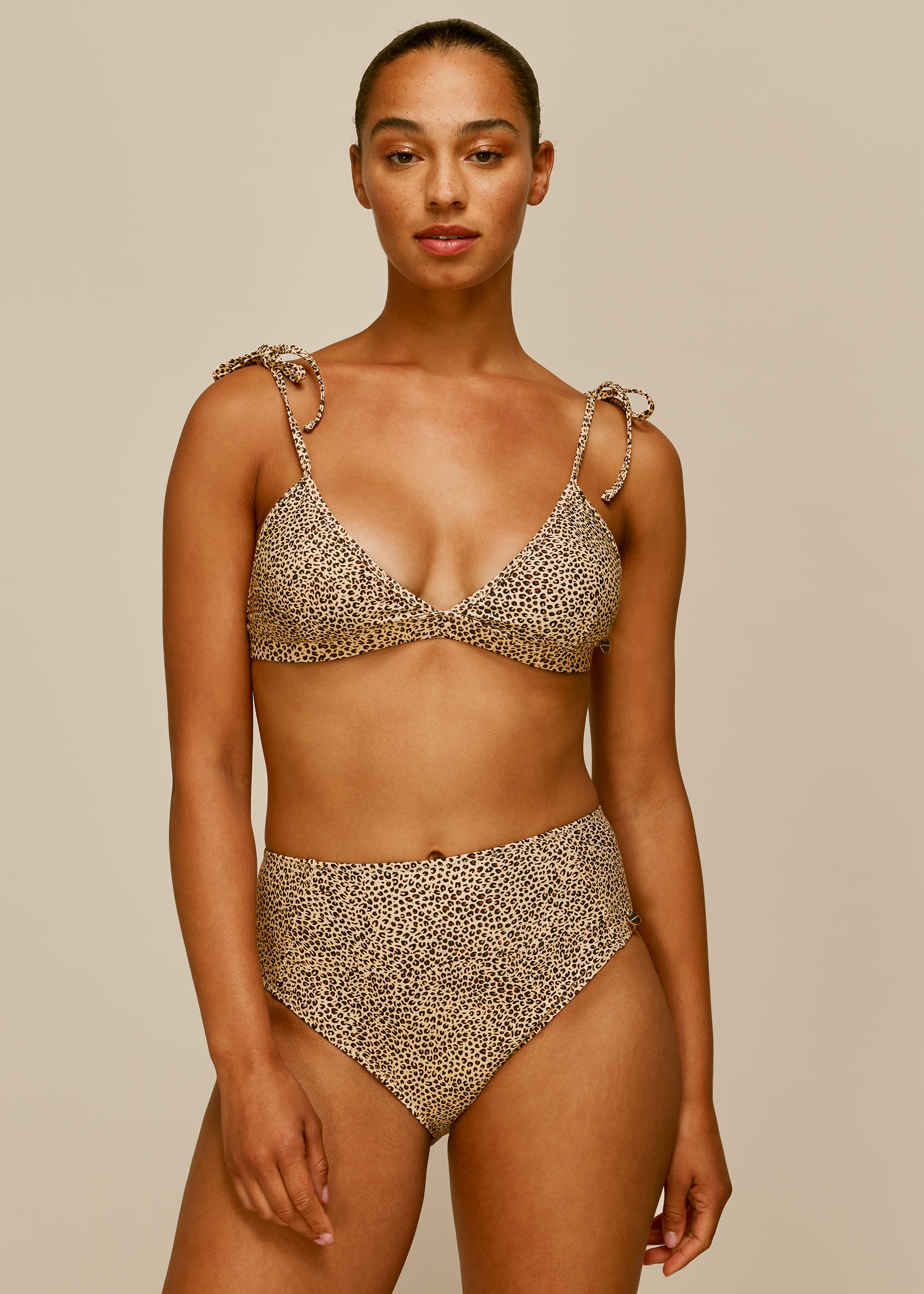 Whistles Women's Leopard Print Mini Leopard Bikini Bottom Size 8
