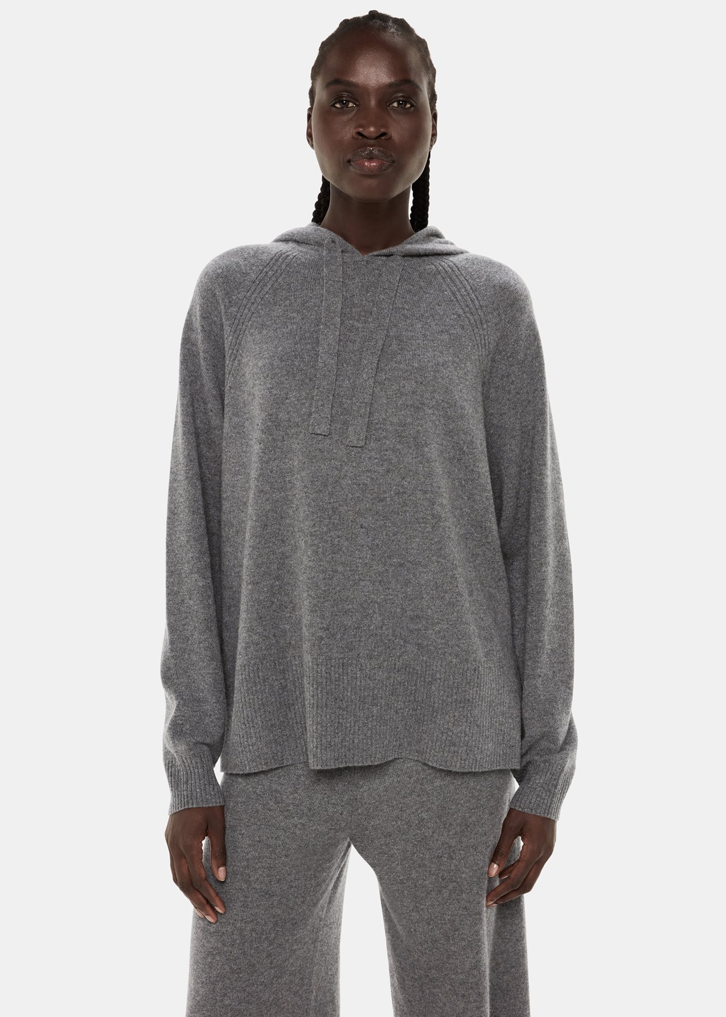 Whistles Women's Grey Cashmere Hoodie Size M