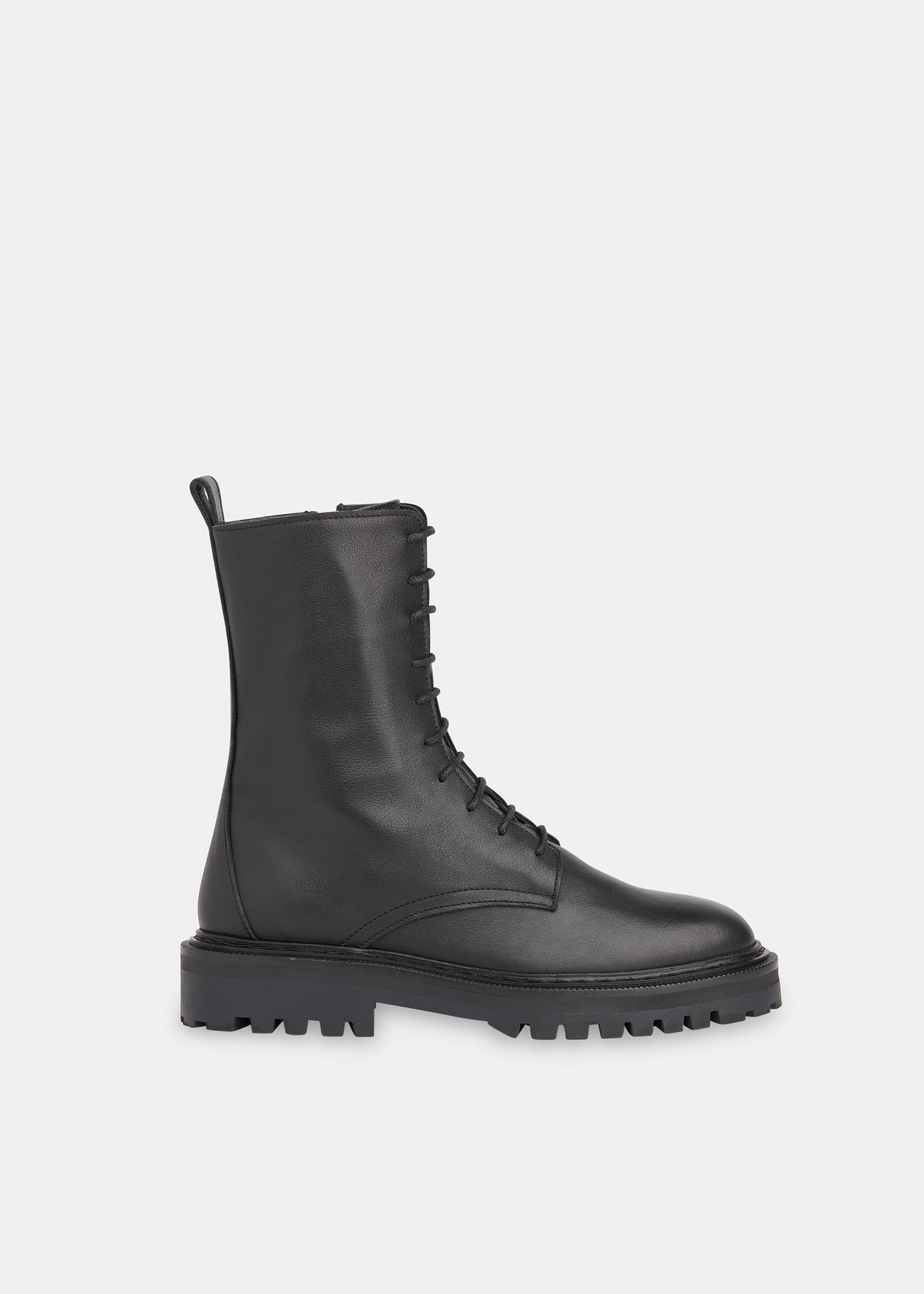 Whistles Women's Black Piper Lace Up Boot Size 38