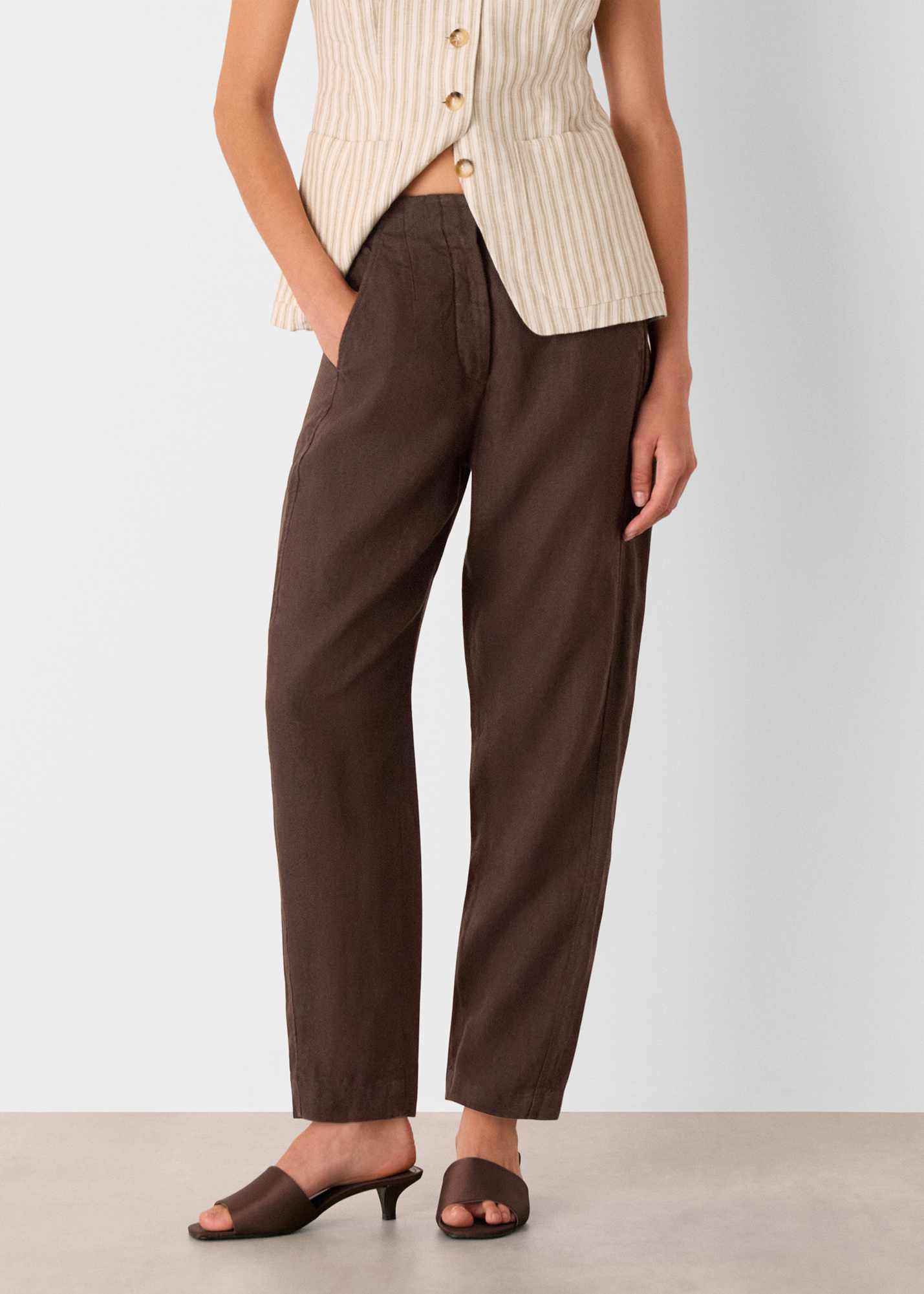 Linen Barrel Trouser