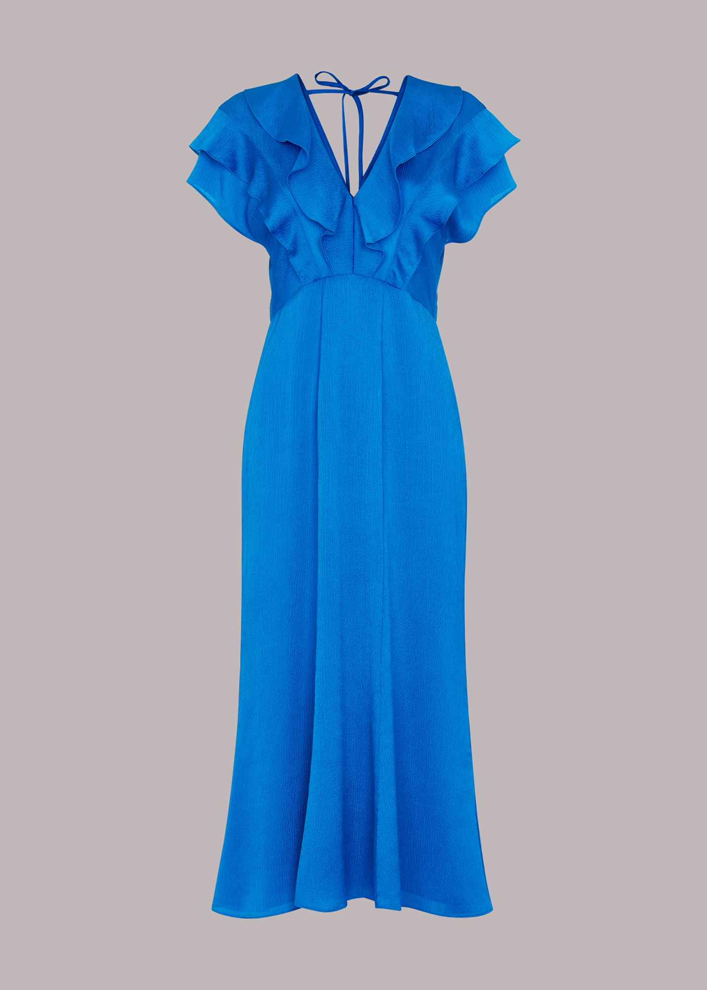 Whistles Women's Blue Adeline Frill Midi Dress Size 4